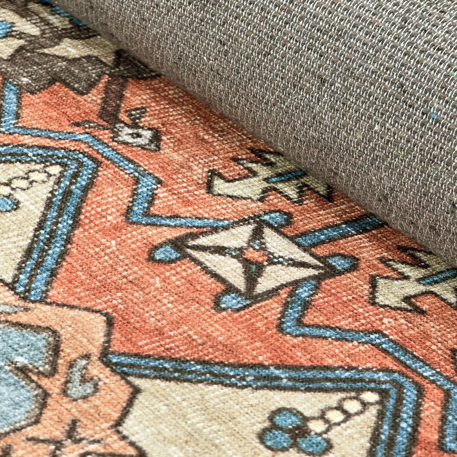 Tappeto a tessitura piatta - Kordava (grigio/rosso)