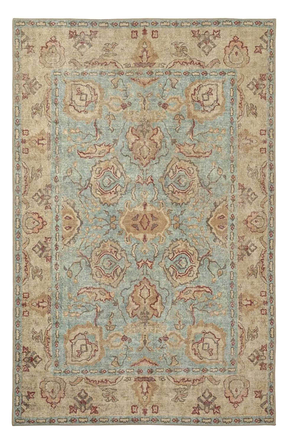Tappeto a tessitura piatta - Layla (azzurro)