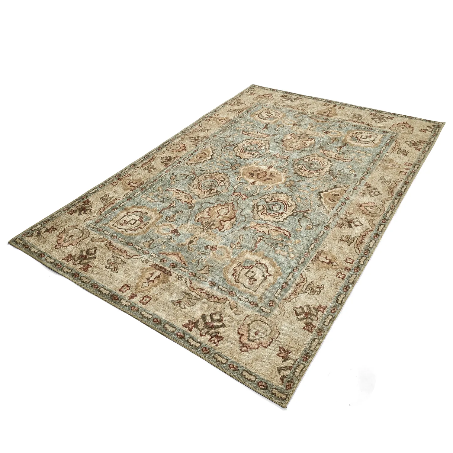 Tappeto a tessitura piatta - Layla (azzurro)