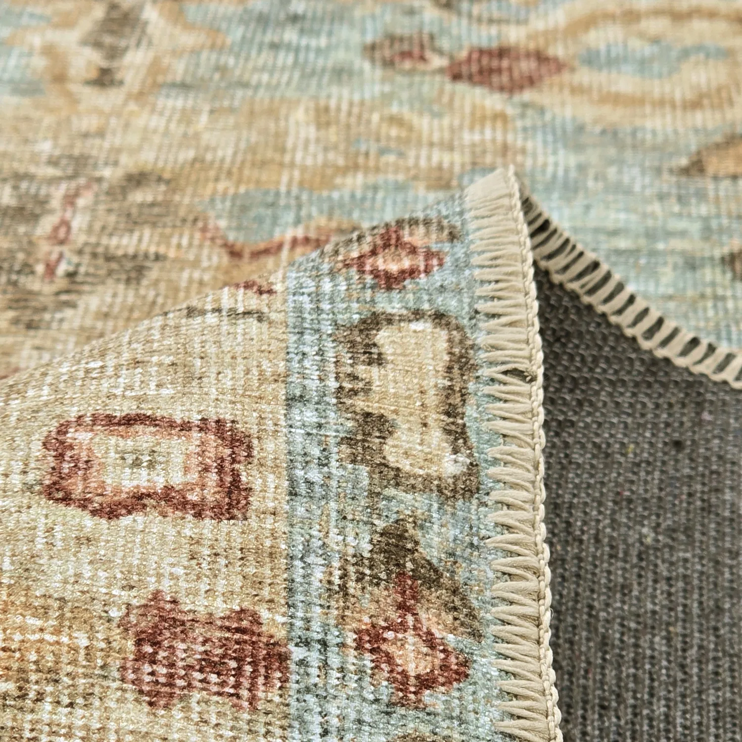 Tappeto a tessitura piatta - Layla (azzurro)