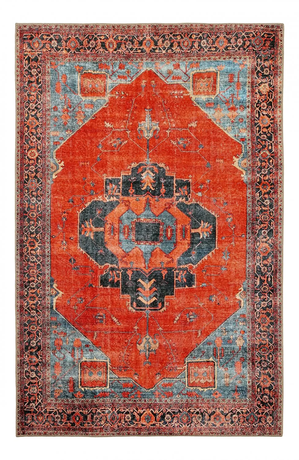 Tappeto a tessitura piatta - Mandalay (rosso)
