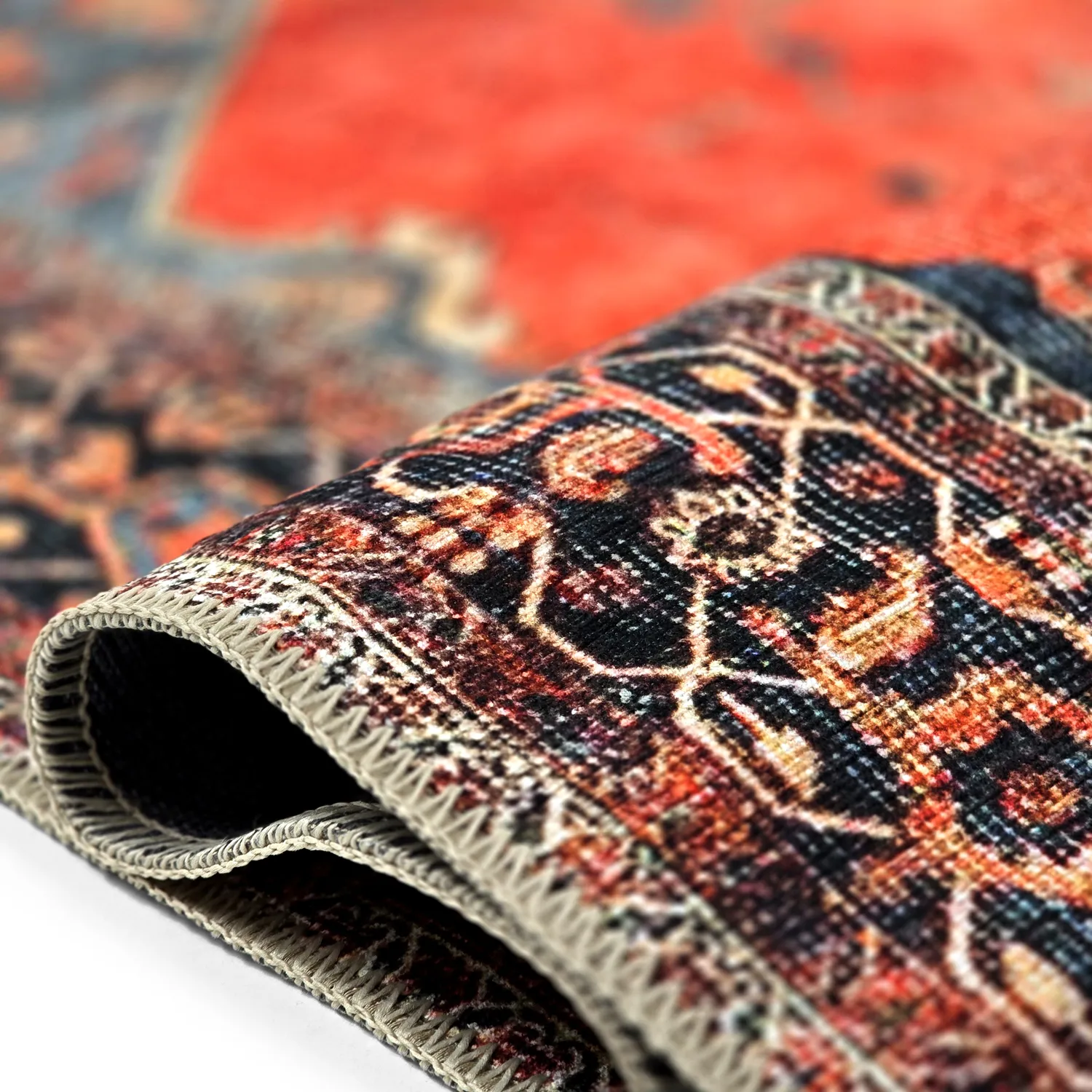 Tappeto a tessitura piatta - Mandalay (rosso)