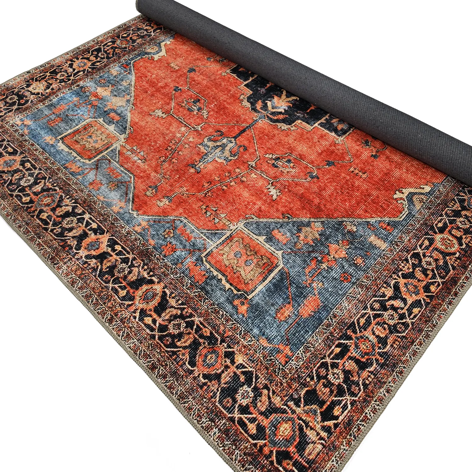 Tappeto a tessitura piatta - Mandalay (rosso)