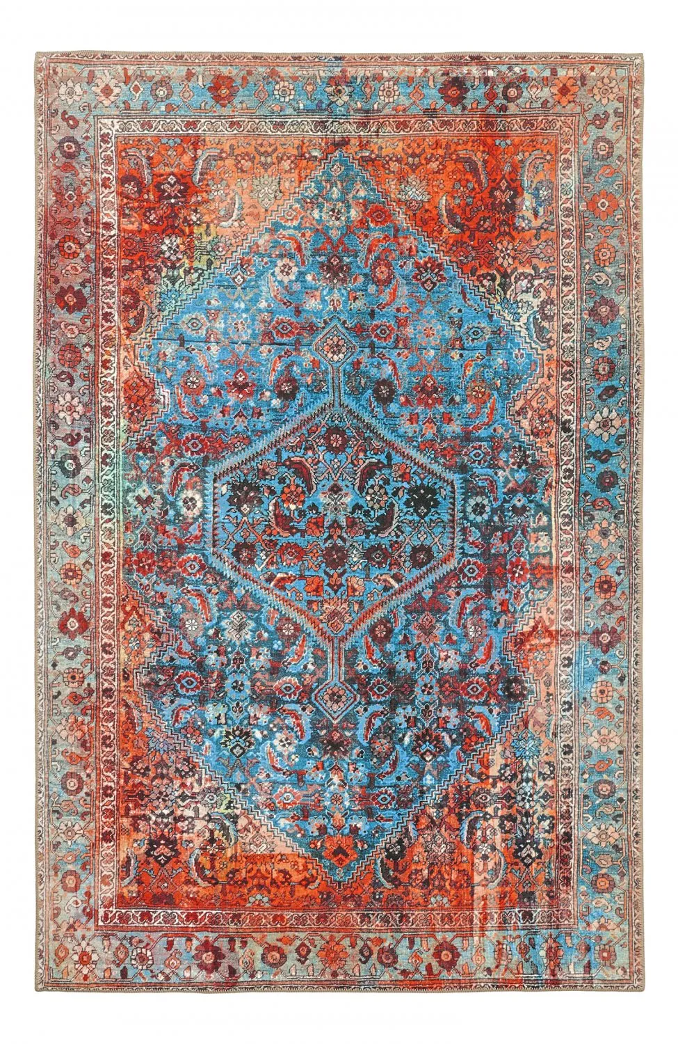 Tappeto a tessitura piatta - Mardin (rosso/blu)