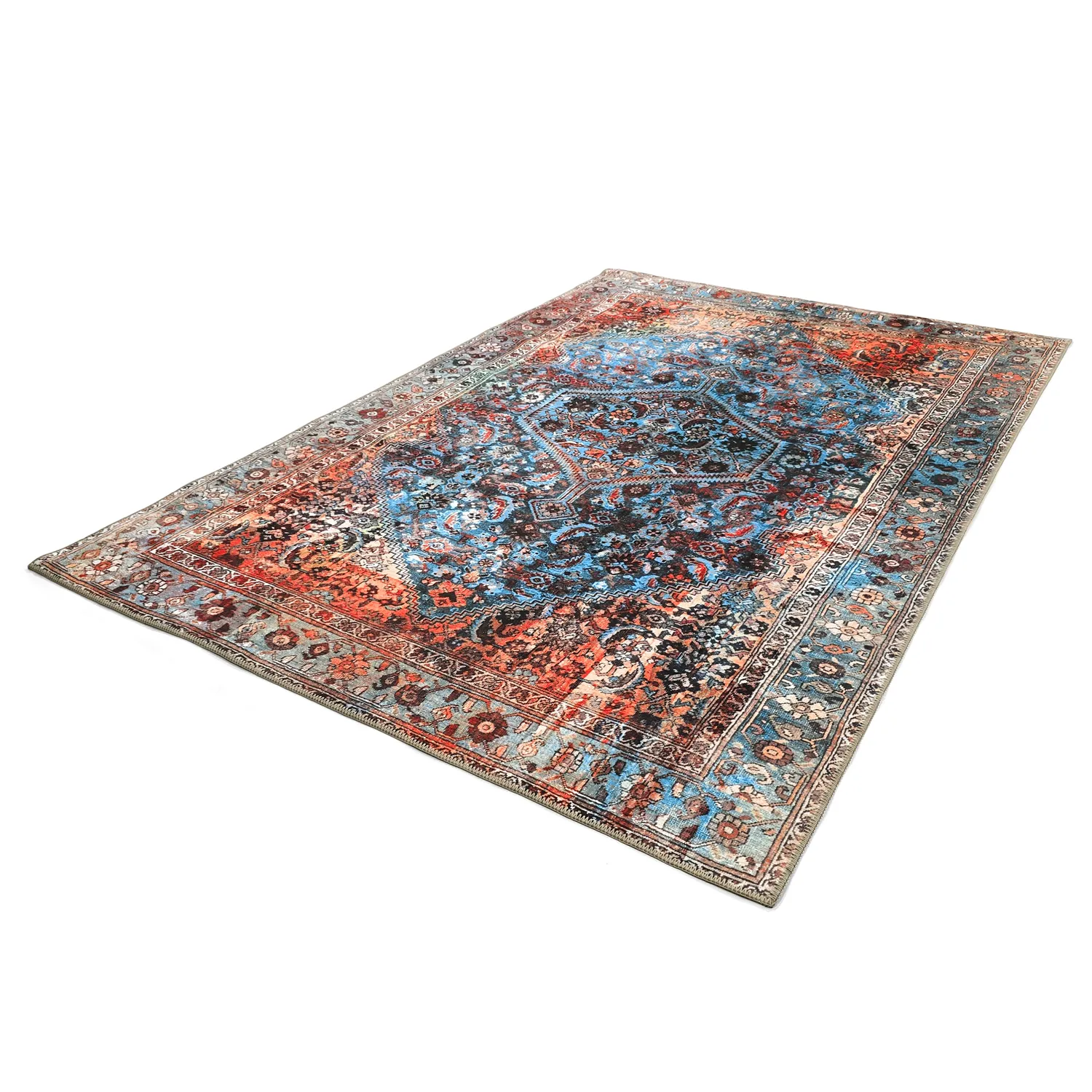Tappeto a tessitura piatta - Mardin (rosso/blu)