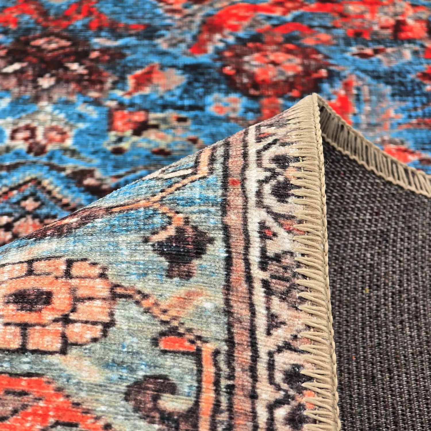 Tappeto a tessitura piatta - Mardin (rosso/blu)