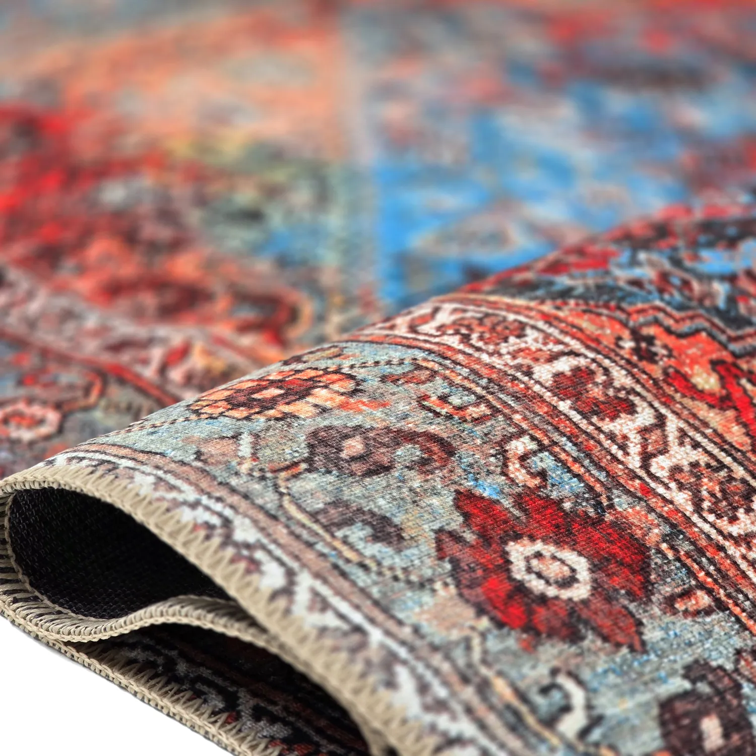 Tappeto a tessitura piatta - Mardin (rosso/blu)