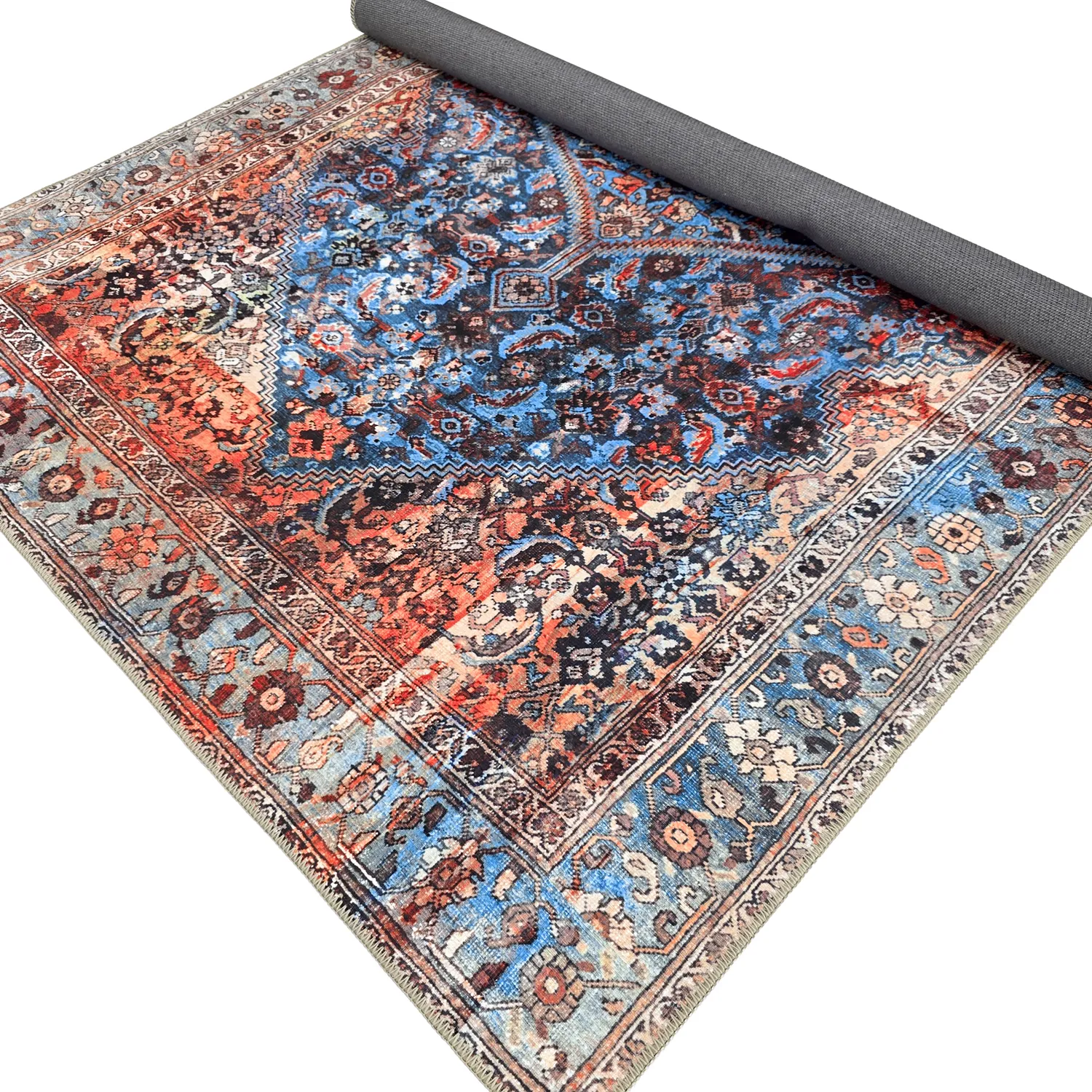 Tappeto a tessitura piatta - Mardin (rosso/blu)
