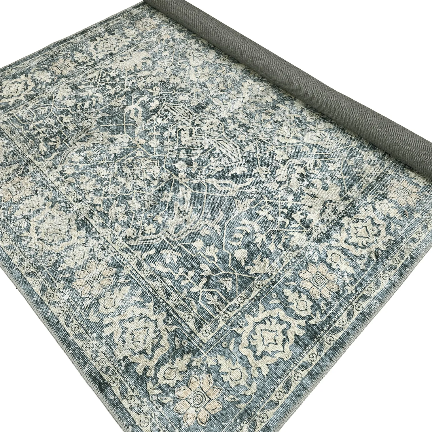 Tappeto a tessitura piatta - Meralis (blu)