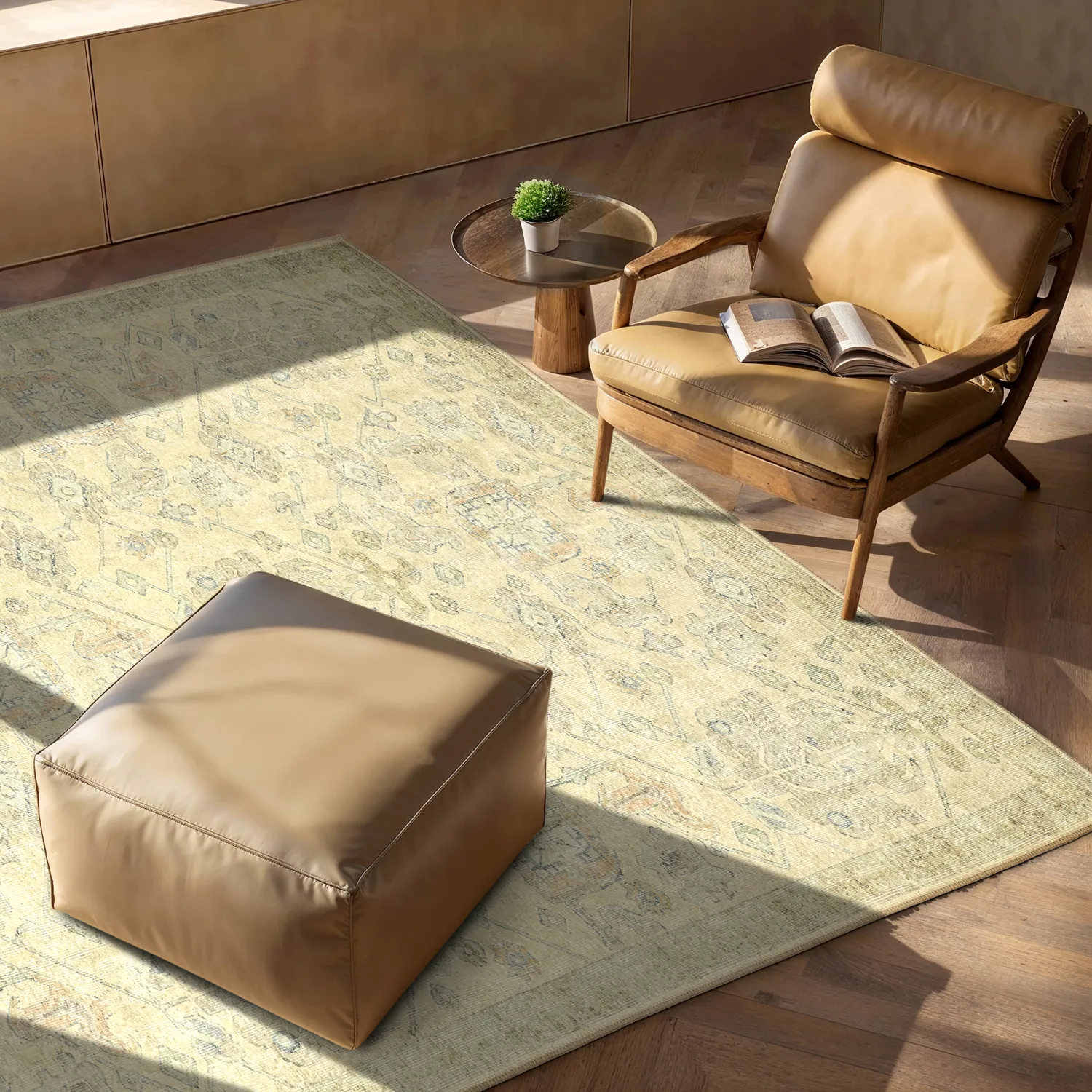 Tappeto a tessitura piatta - Noura (beige)