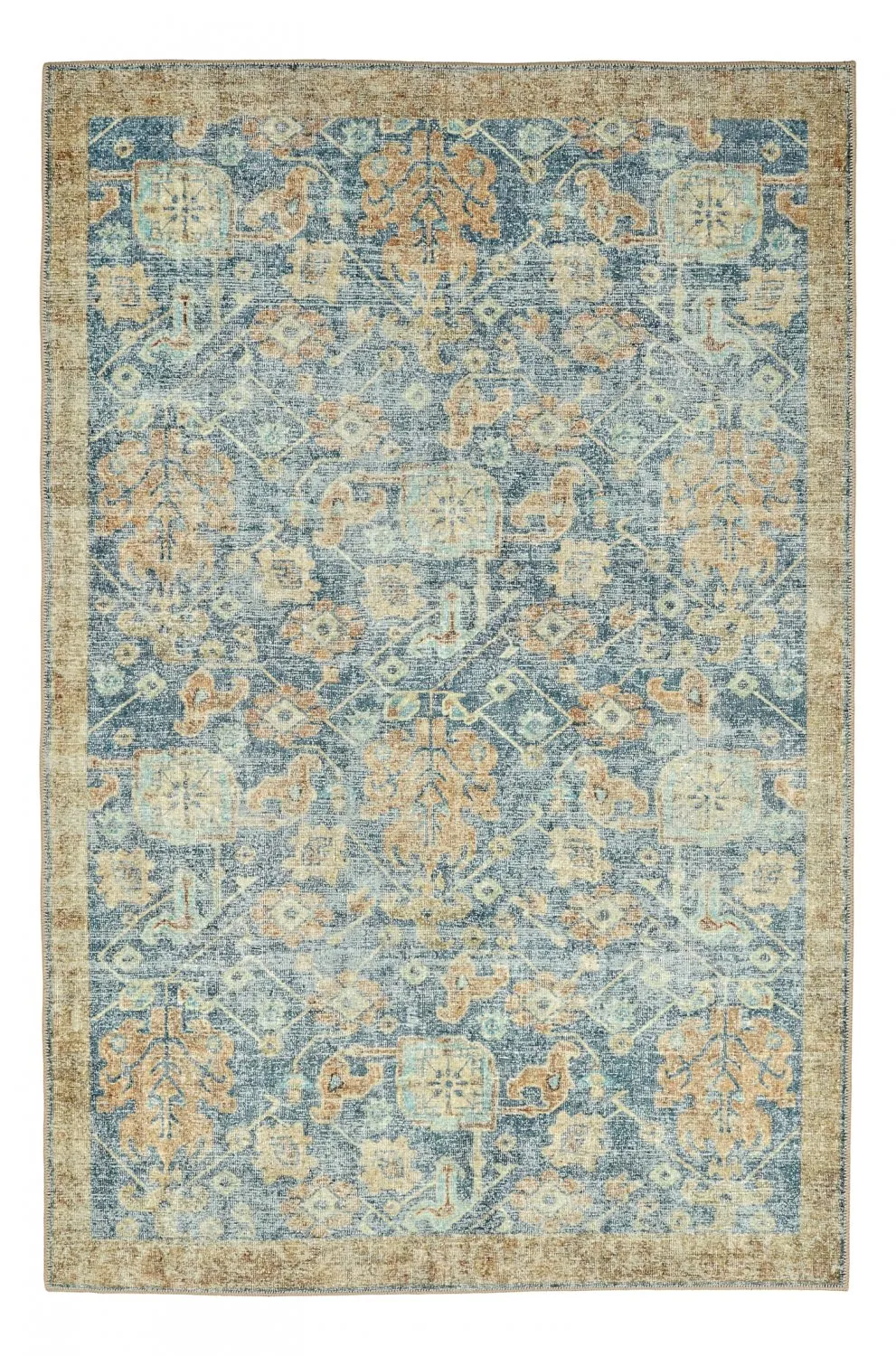 Tappeto a tessitura piatta - Noura (blu)