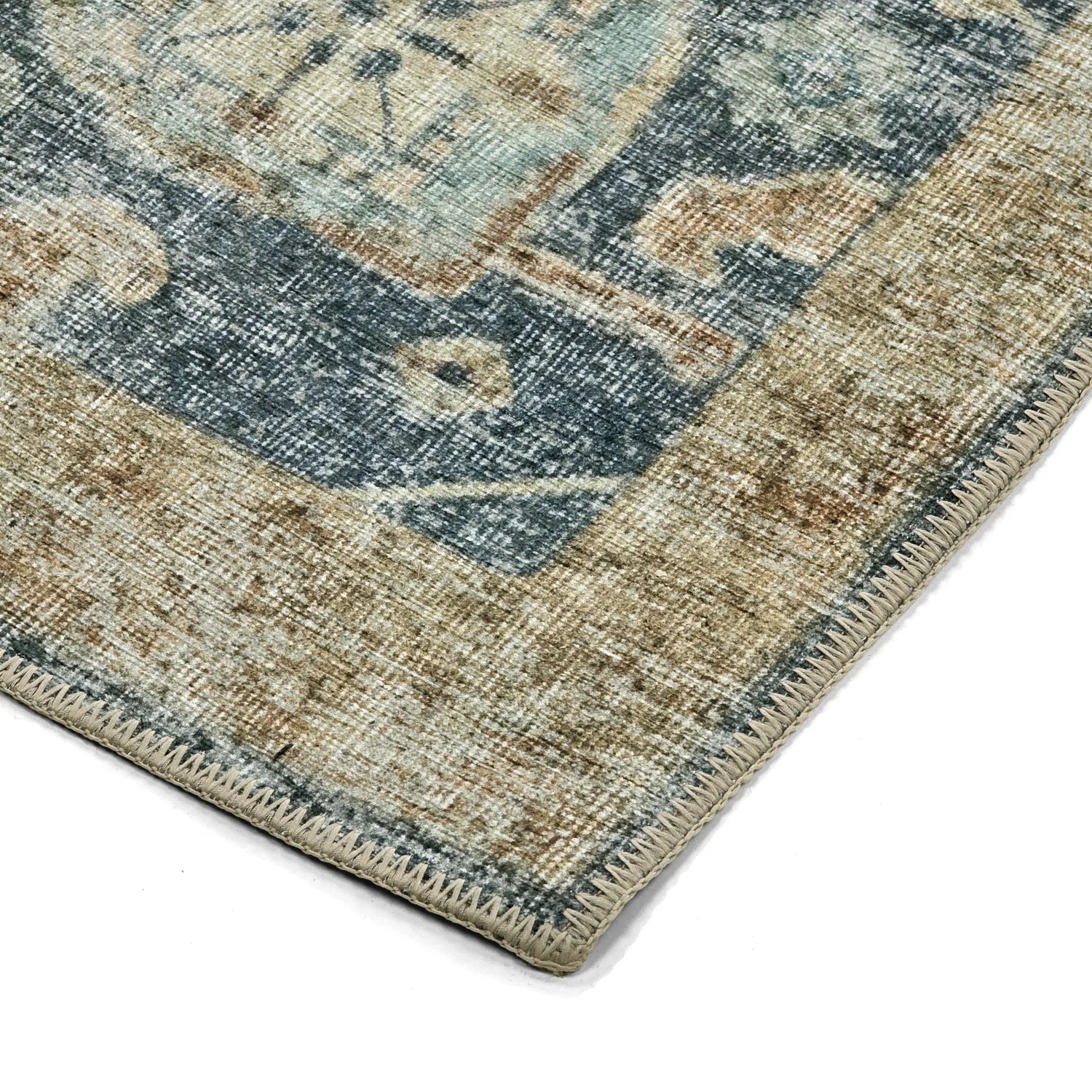 Tappeto a tessitura piatta - Noura (blu)