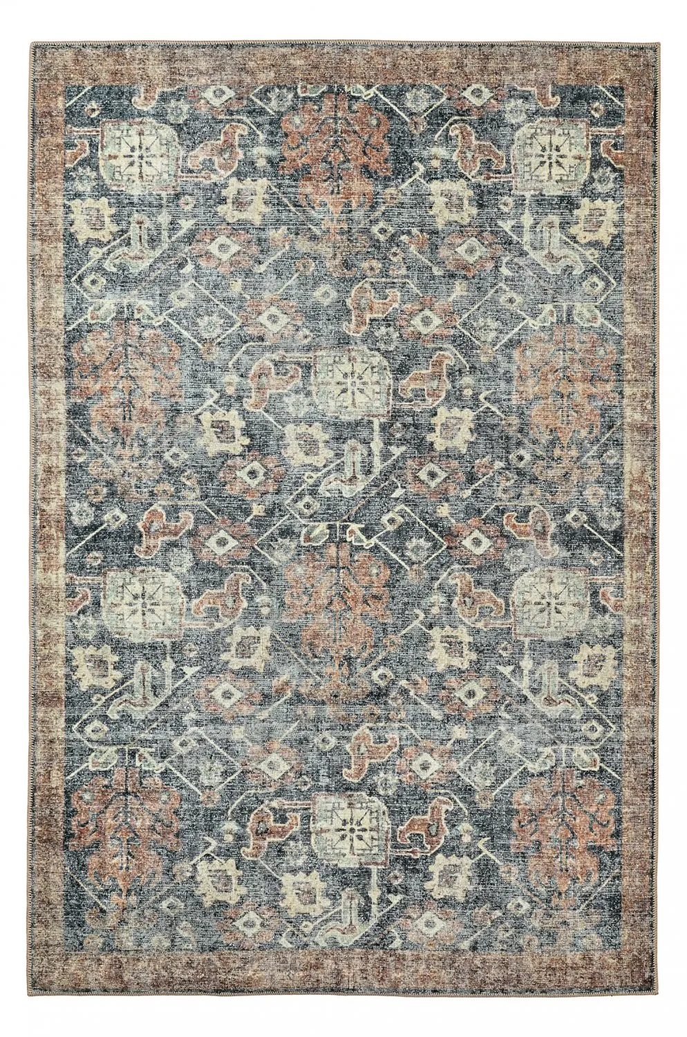 Tappeto a tessitura piatta - Noura (blu scuro)