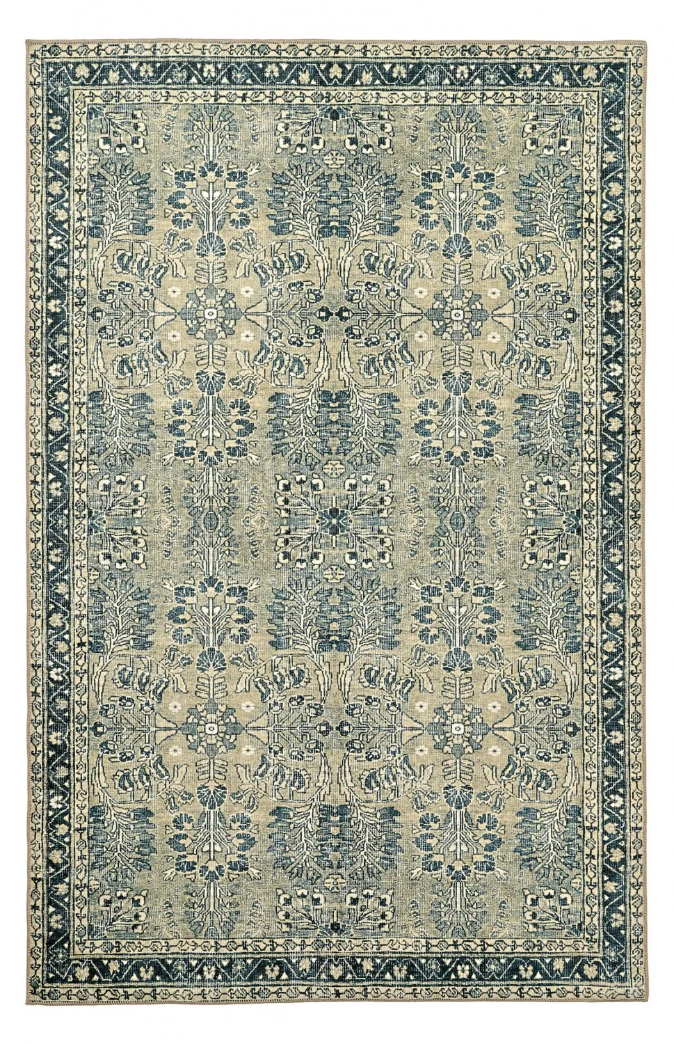 Tappeto a tessitura piatta - Yasirah (blu/verde)