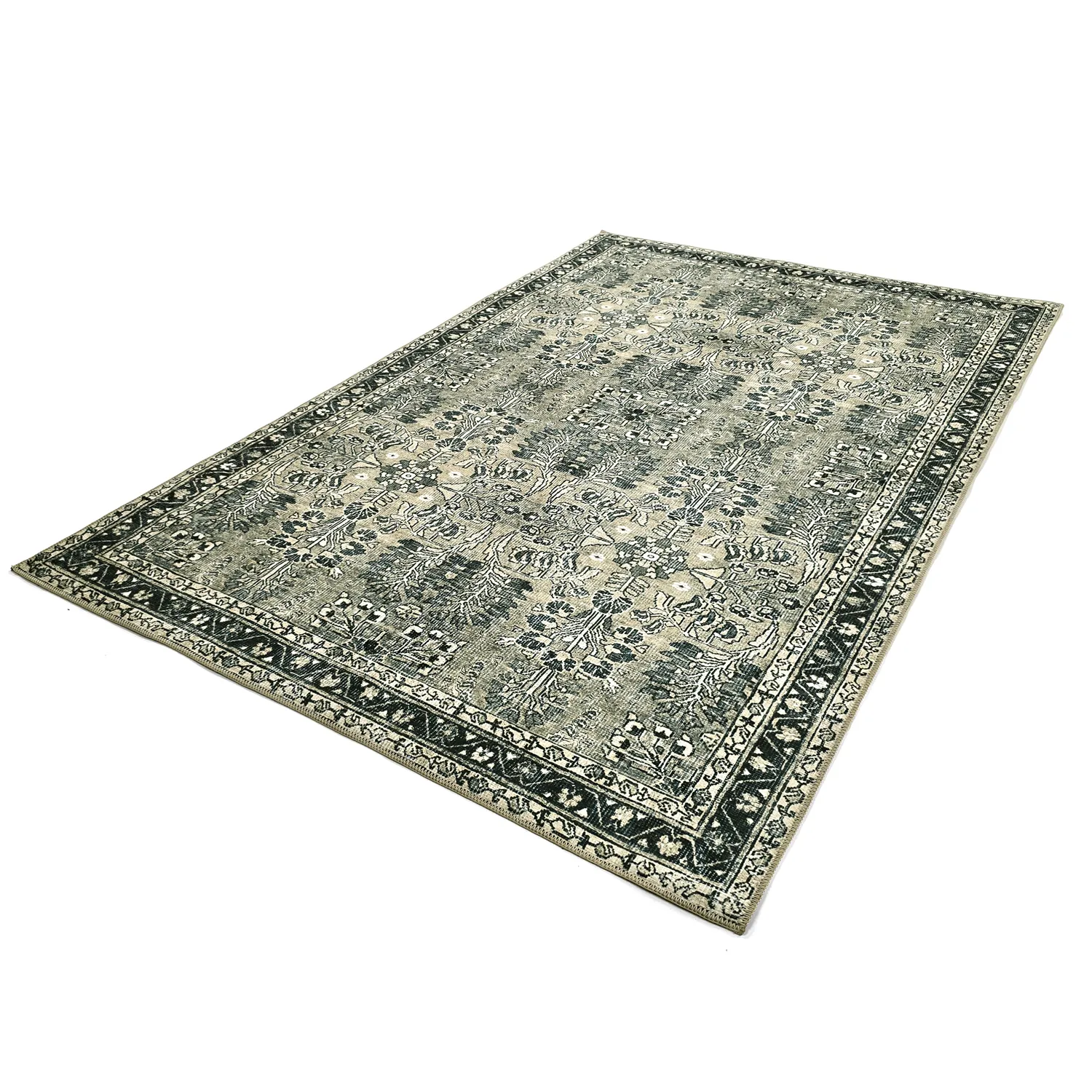 Tappeto a tessitura piatta - Yasirah (blu/verde)