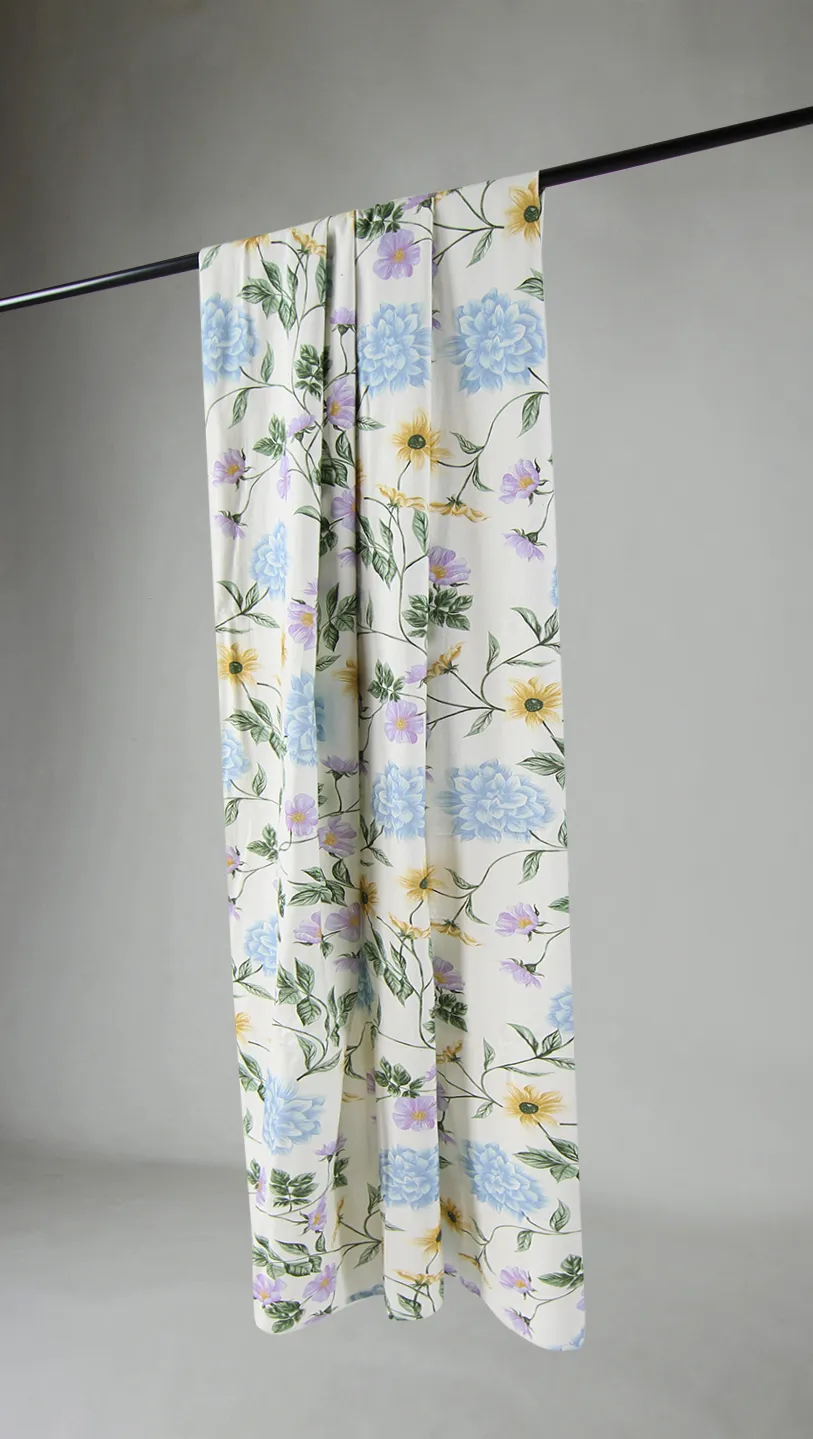 Tende - Cortina di cotone Dahlia (blu)