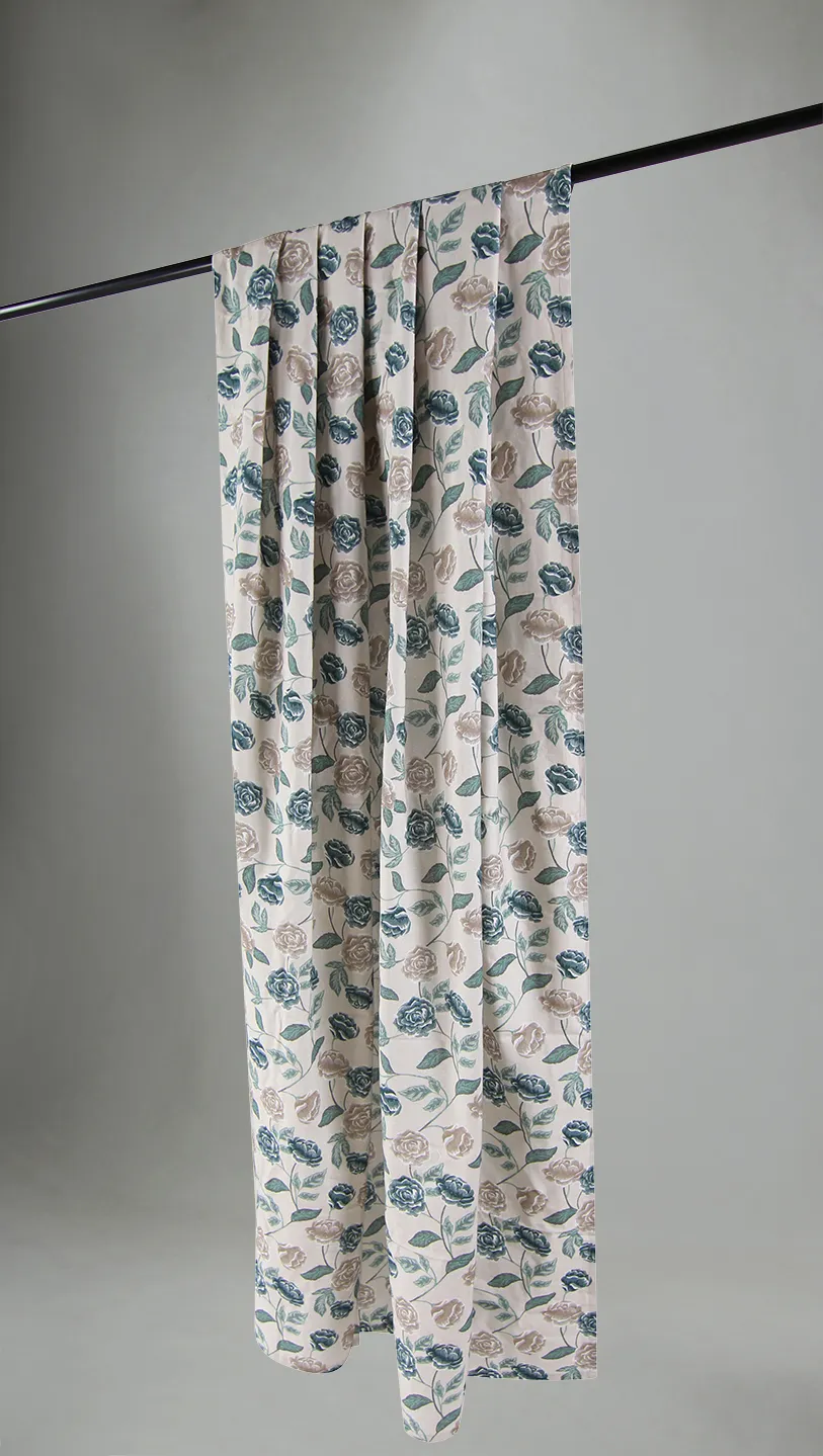 Tende - Cortina di cotone Wreath (blu)