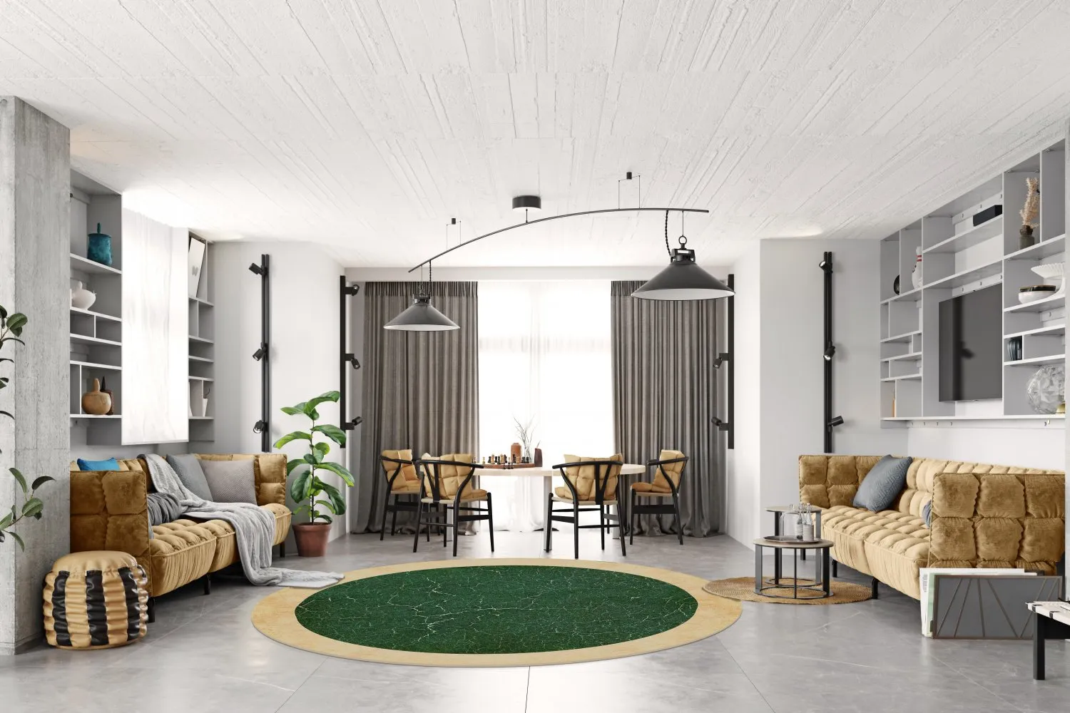 Tappeto rotondo - Laval (verde)