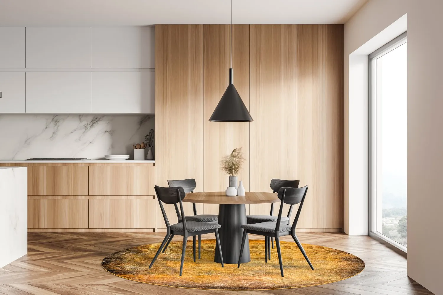 Tappeto rotondo - Minde (oro)