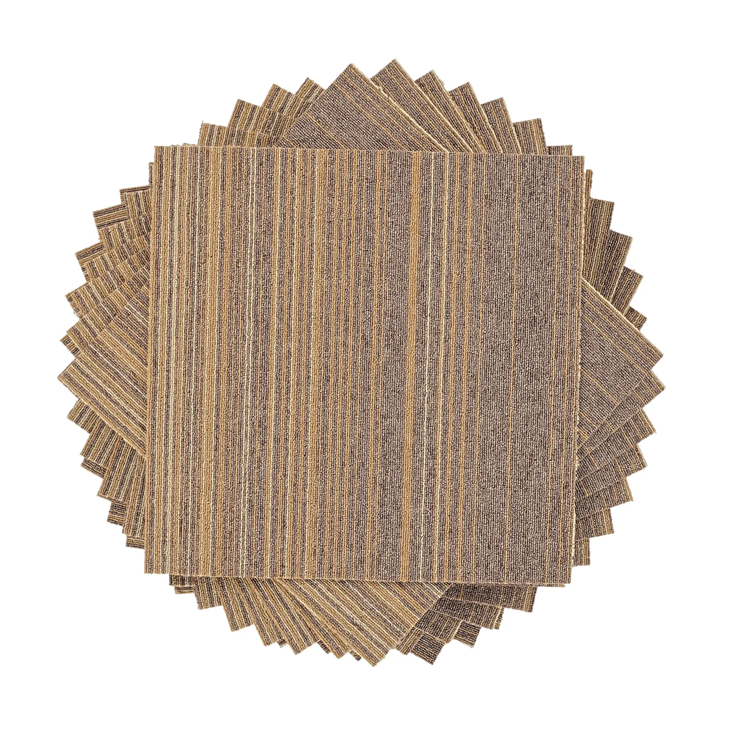 Moquette - Almeria Piastrelle tessili 24 pz. (a righe irregolari marrone)