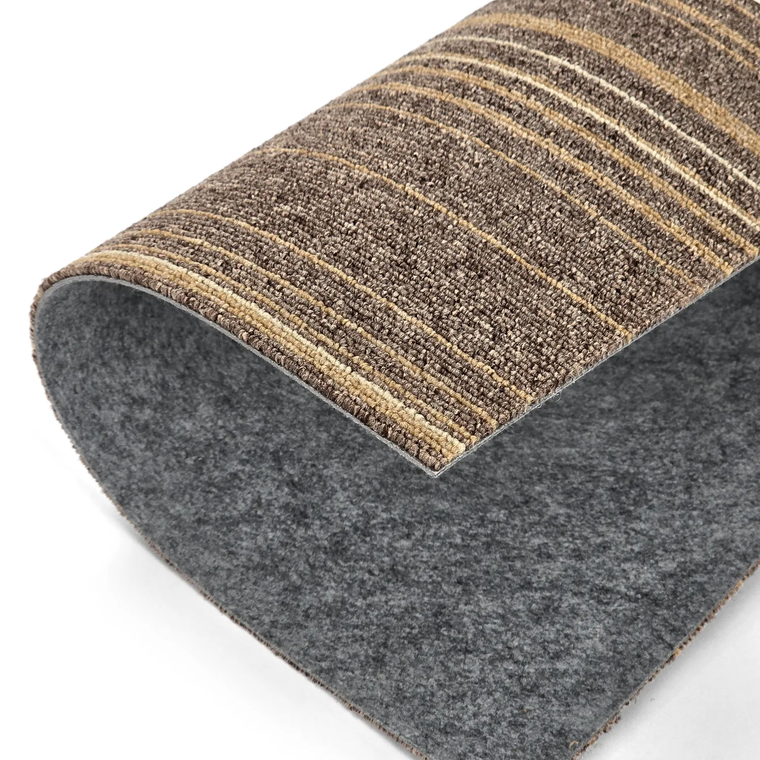 Moquette - Almeria Piastrelle tessili 24 pz. (a righe irregolari marrone)