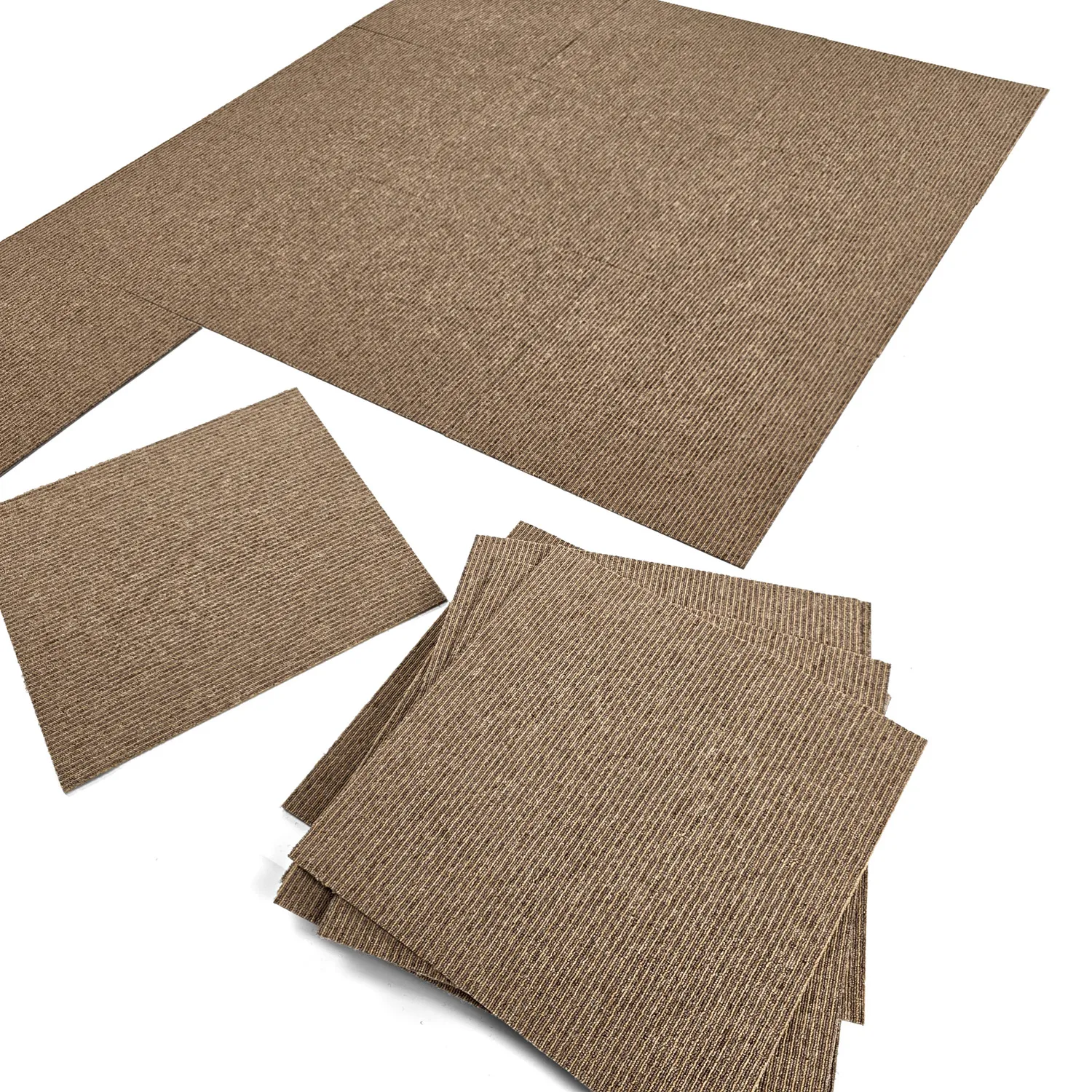 Moquette - Almeria Piastrelle tessili 24 pz. (a righe marrone)
