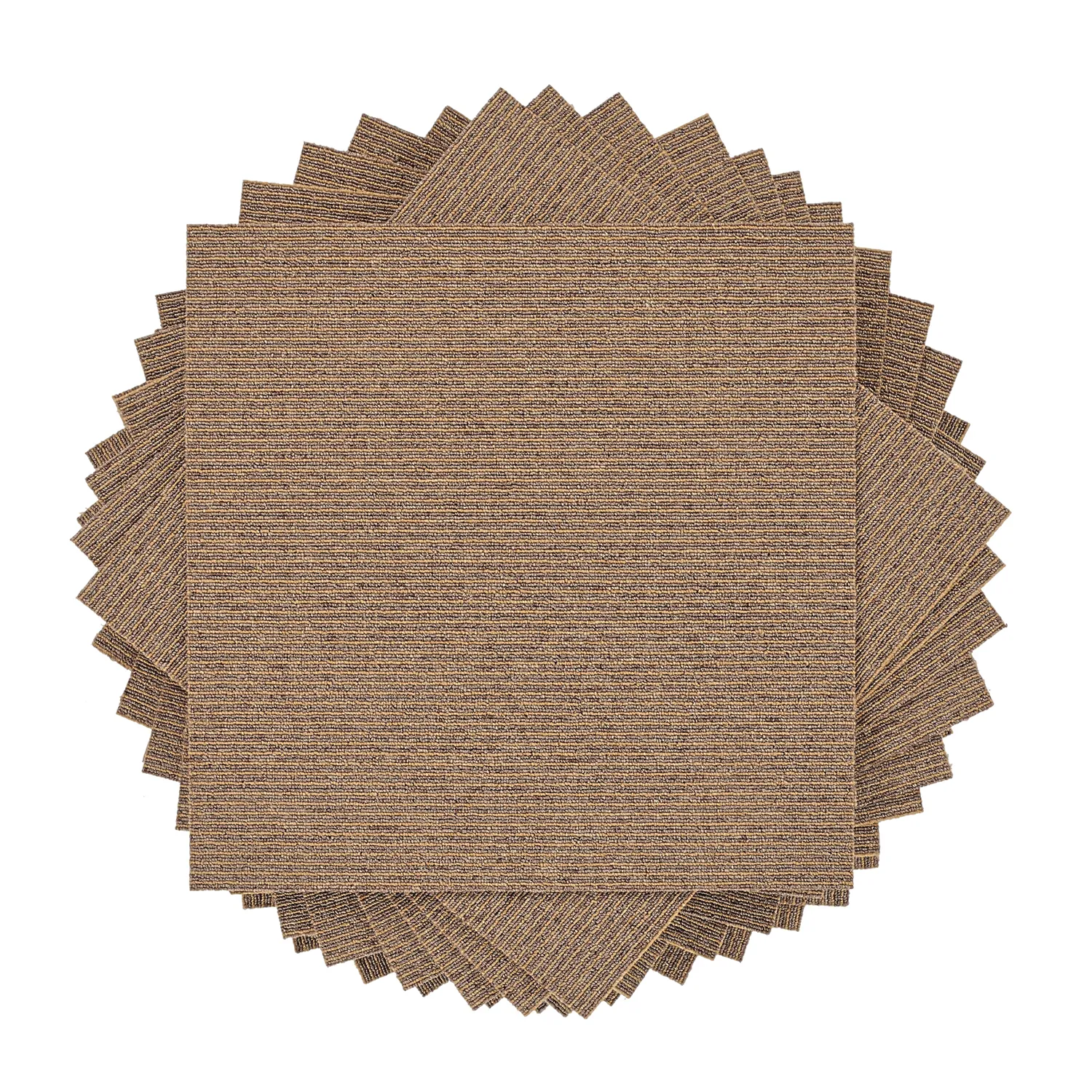Moquette - Almeria Piastrelle tessili 24 pz. (a righe marrone)