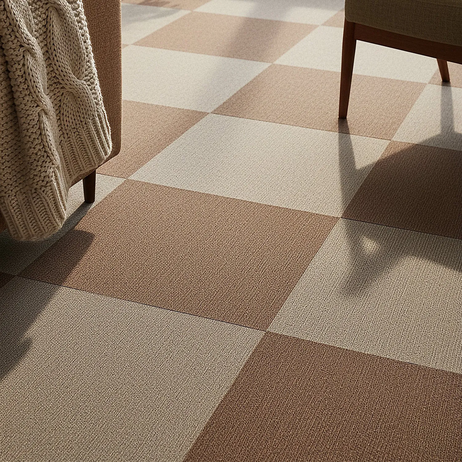 Moquette - Almeria Piastrelle tessili 24 pz. (marrone)