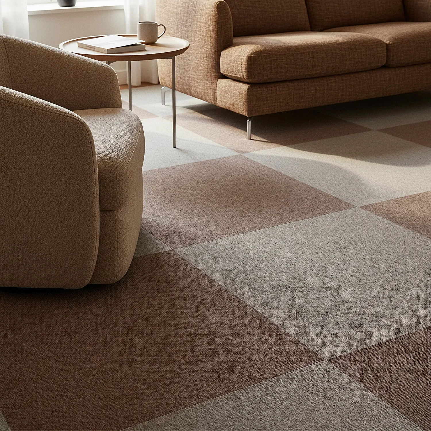 Moquette - Almeria Piastrelle tessili 24 pz. (marrone)