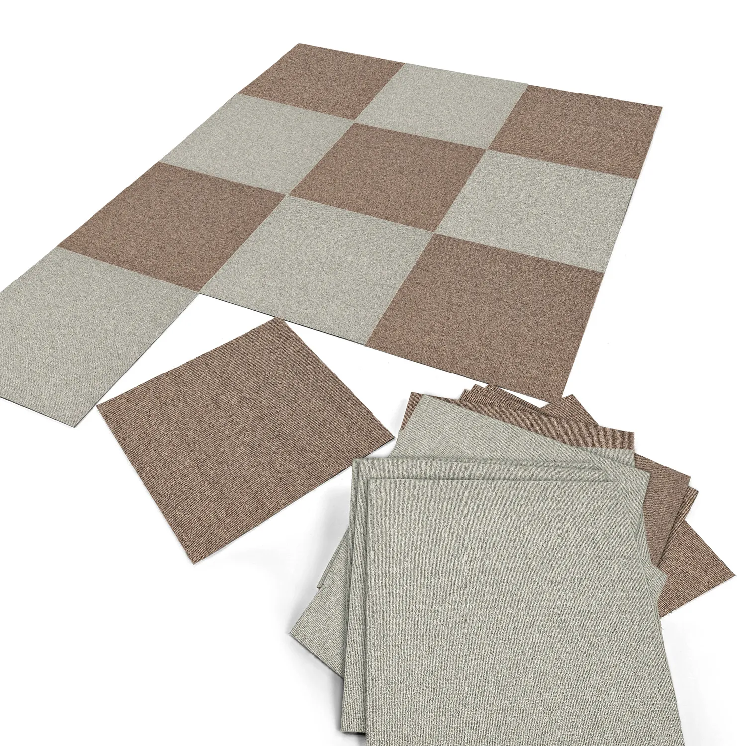 Moquette - Almeria Piastrelle tessili 24 pz. (marrone)
