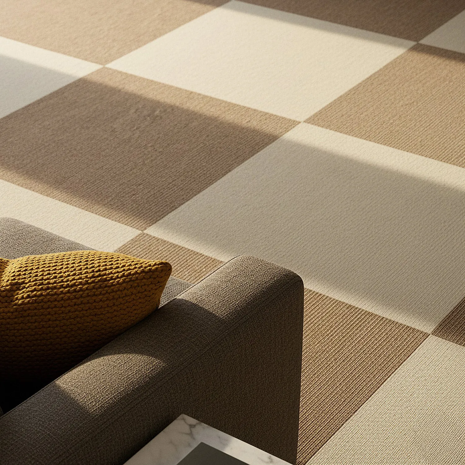Moquette - Almeria Piastrelle tessili 24 pz. (crema)