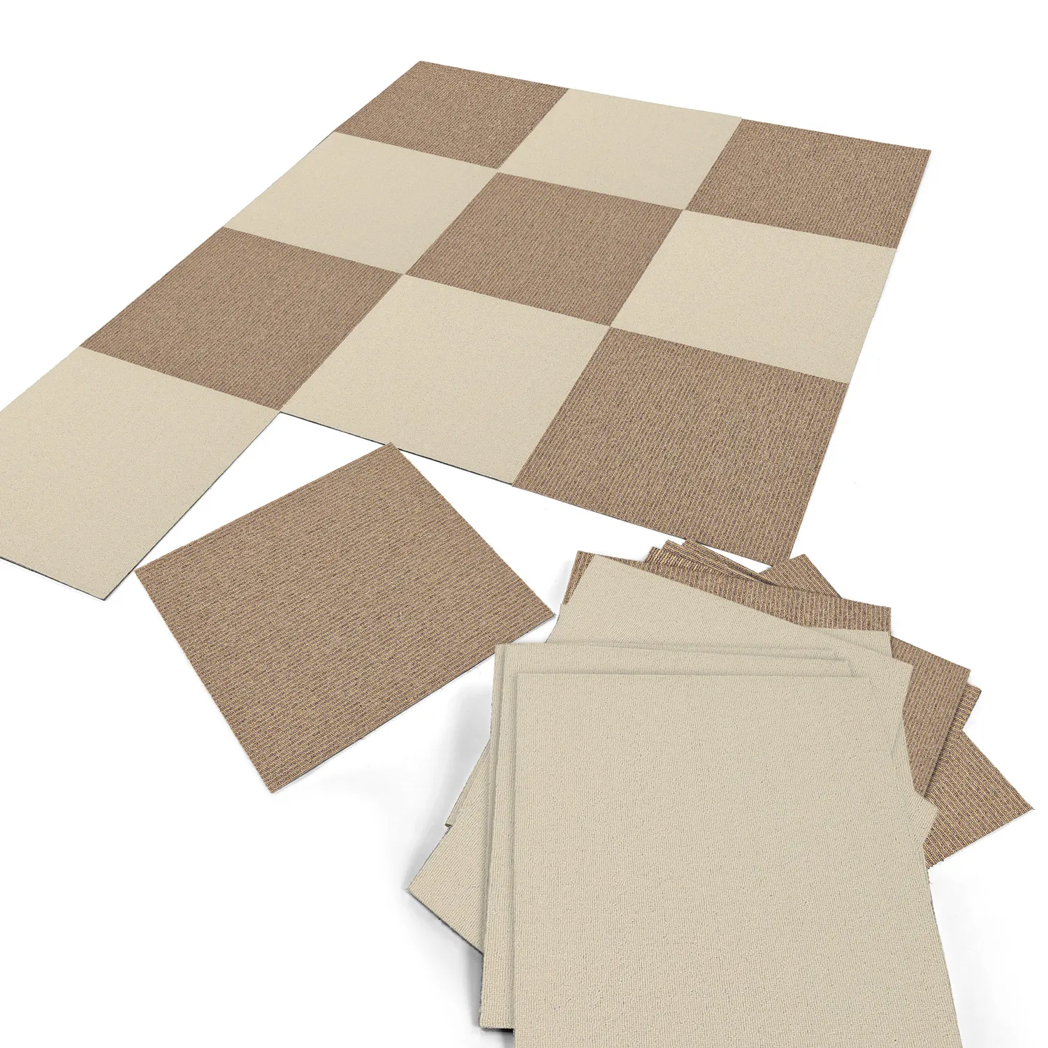 Moquette - Almeria Piastrelle tessili 24 pz. (crema)