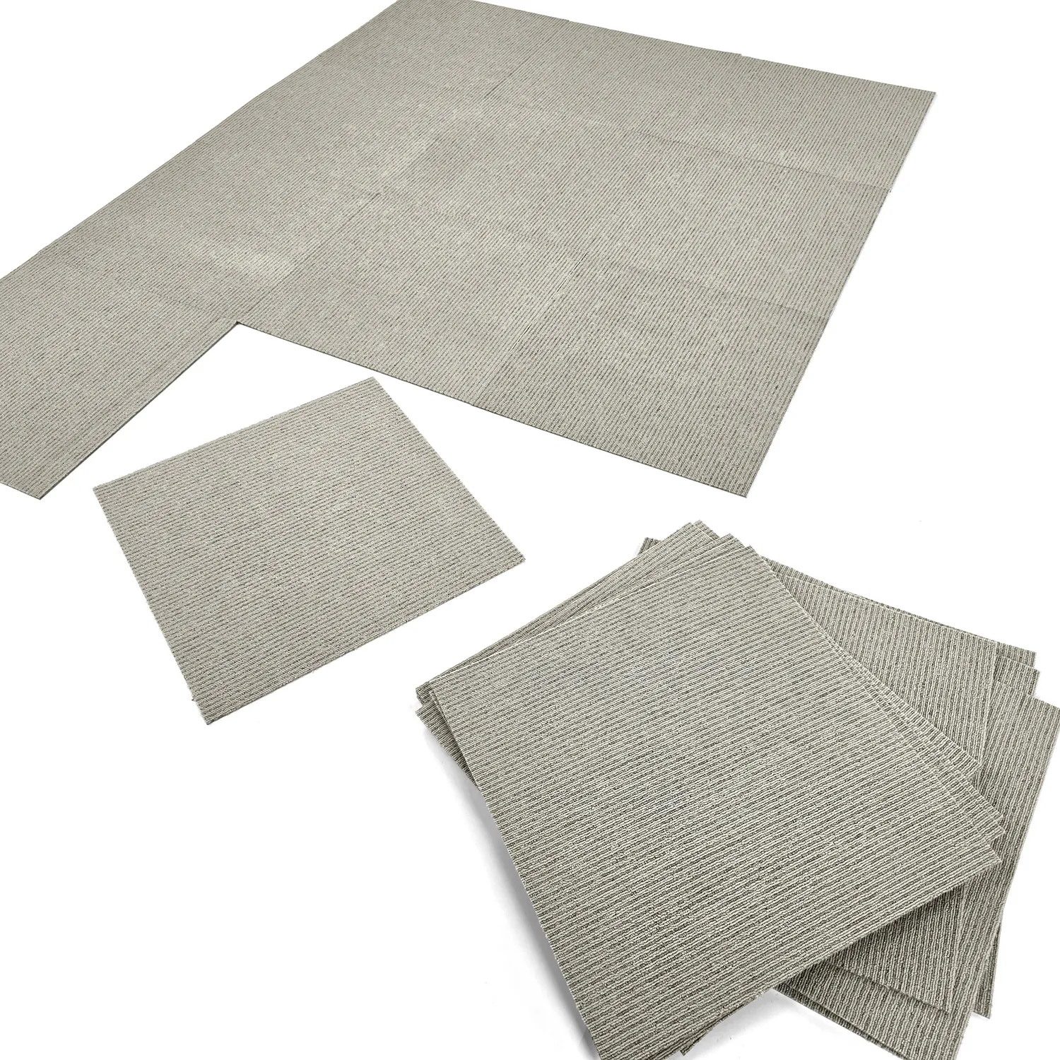 Moquette - Almeria Piastrelle tessili 24 pz. (a righe grigio)