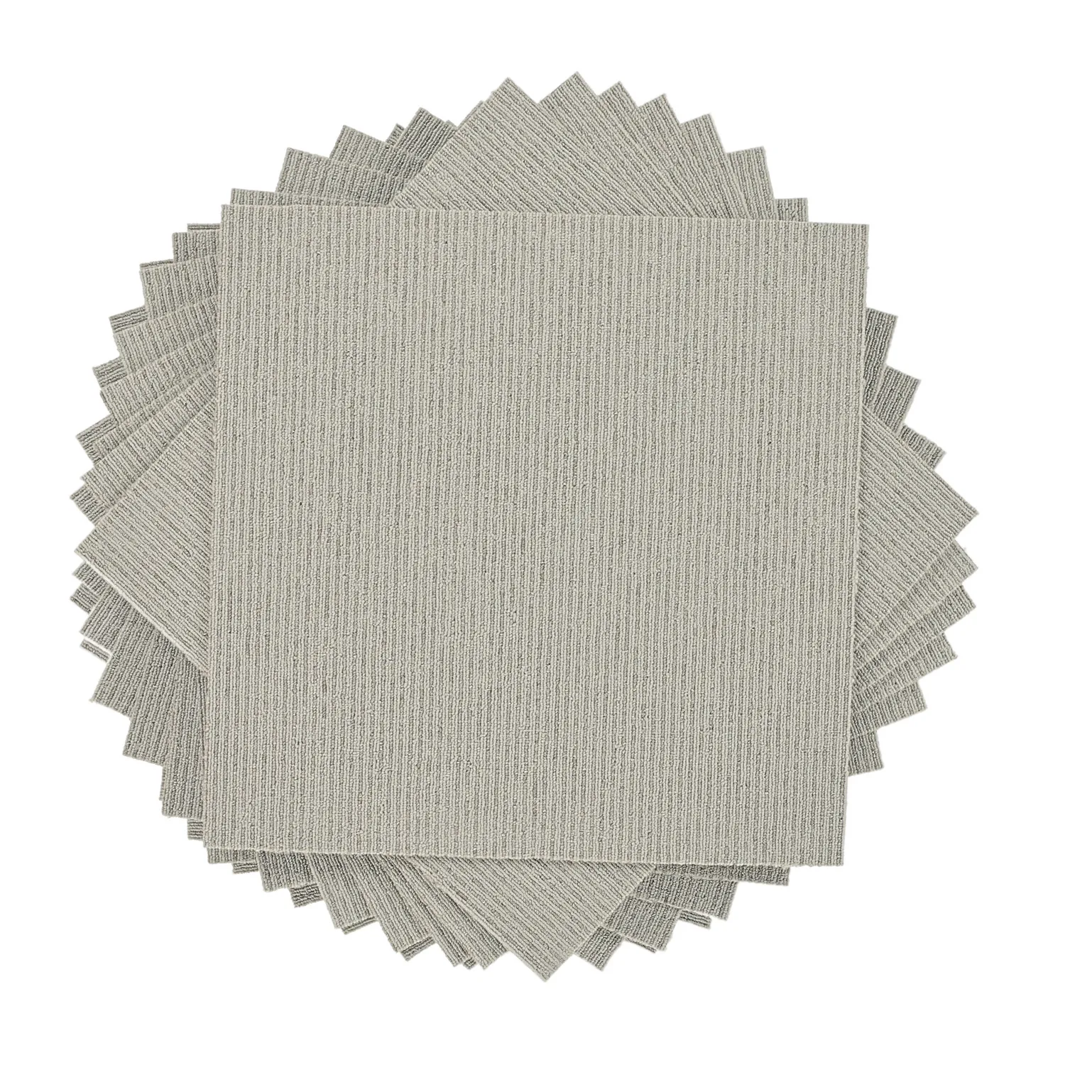 Moquette - Almeria Piastrelle tessili 24 pz. (a righe grigio)