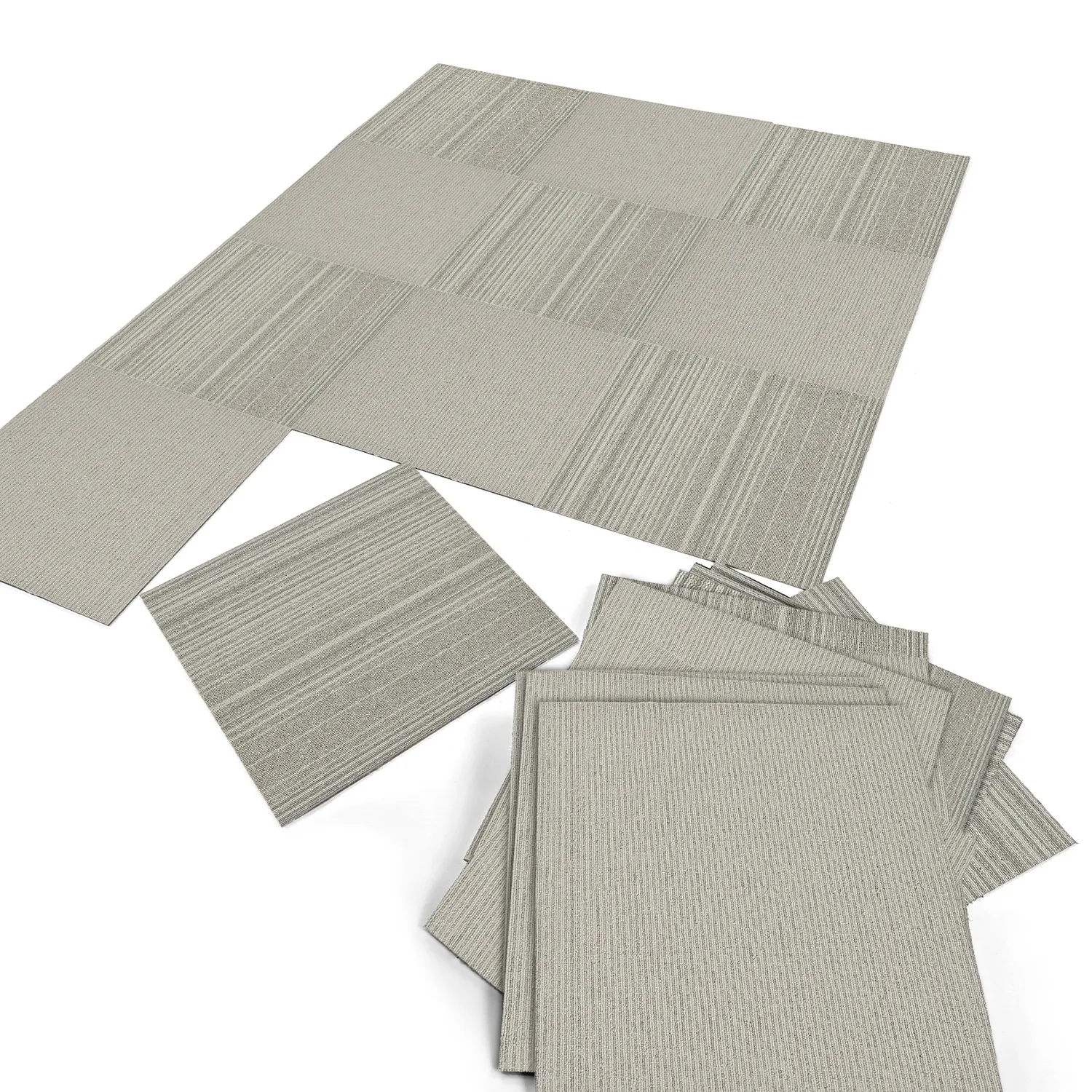 Moquette - Almeria Piastrelle tessili 24 pz. (a righe grigio)