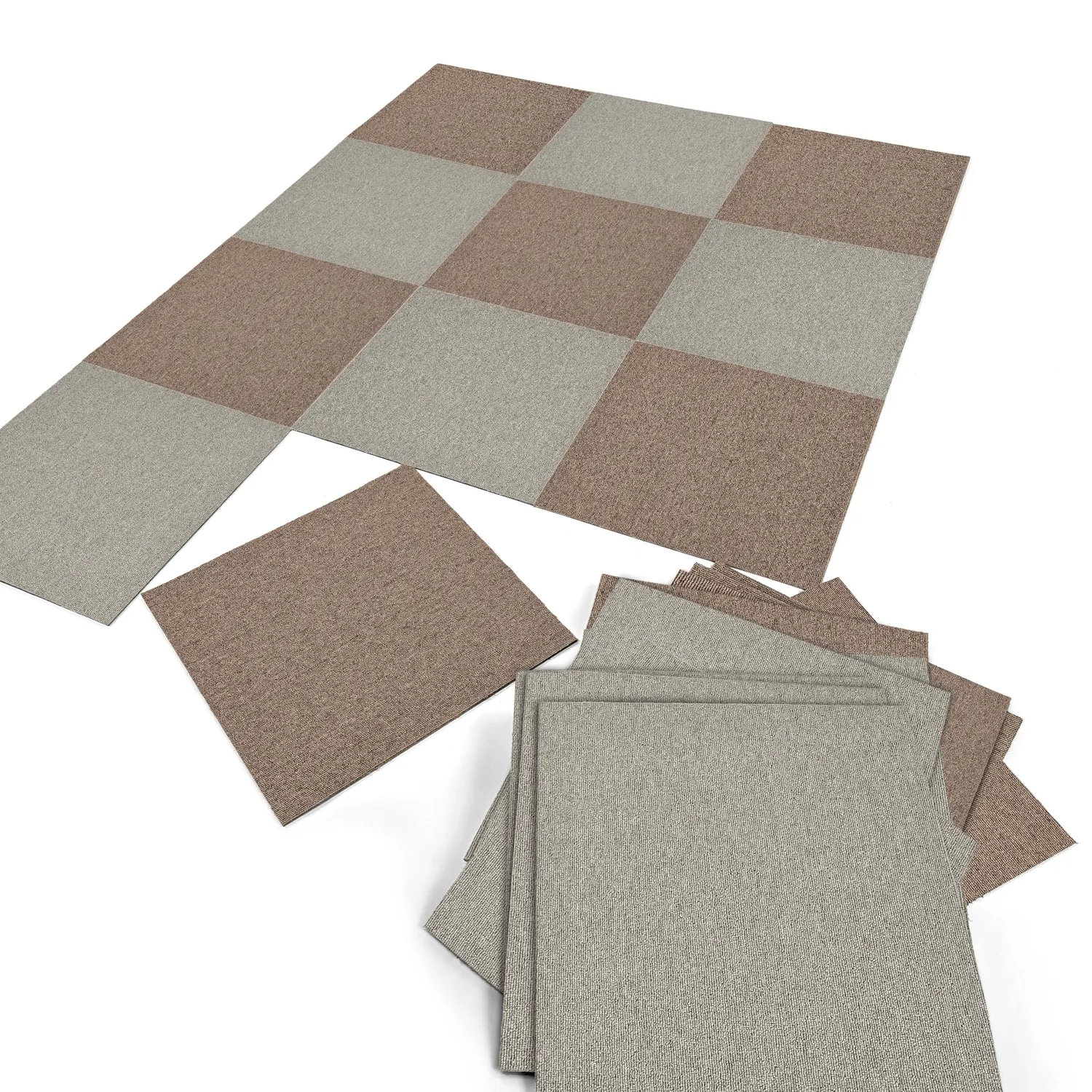 Moquette - Almeria Piastrelle tessili 24 pz. (grigio)