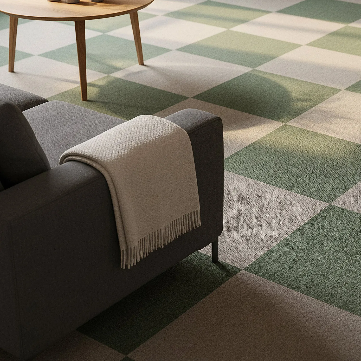 Moquette - Almeria Piastrelle tessili 24 pz. (verde)