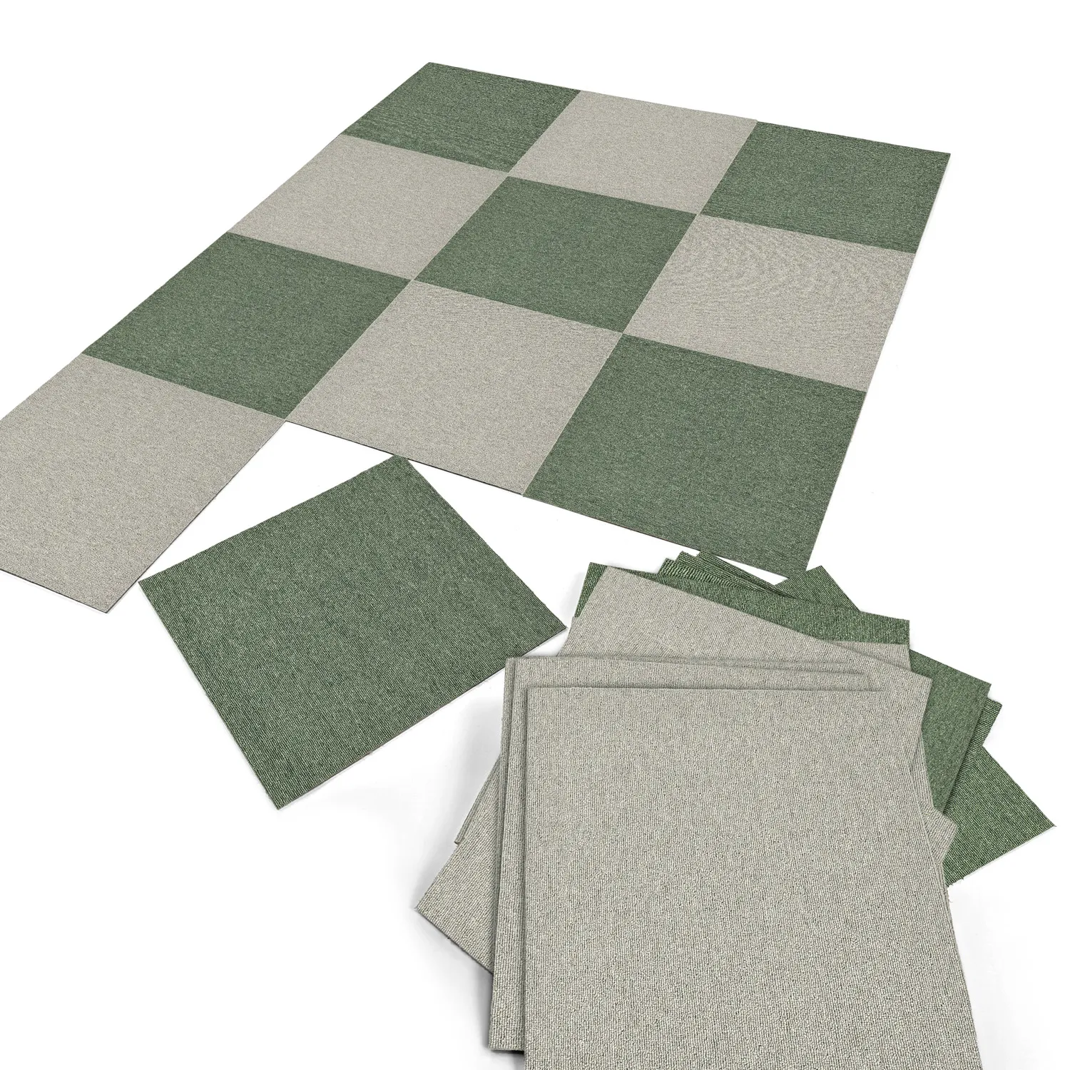 Moquette - Almeria Piastrelle tessili 24 pz. (verde)