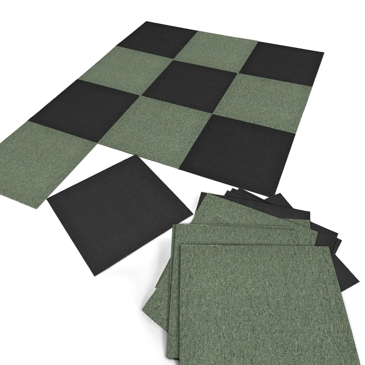 Moquette - Almeria Piastrelle tessili 24 pz. (nero)