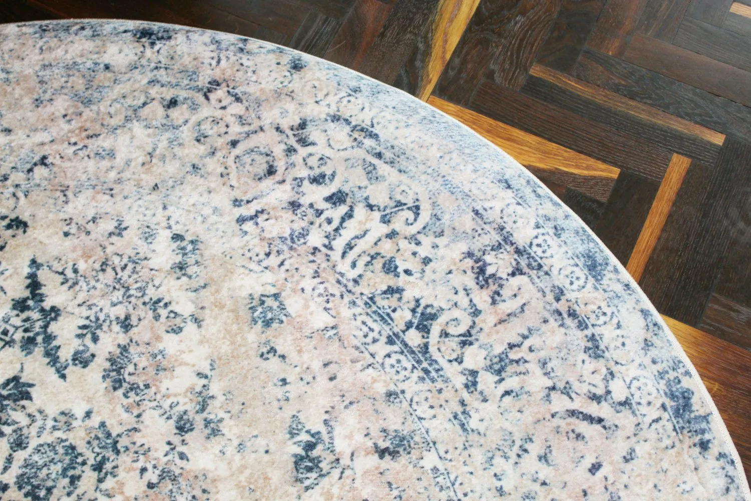 Tappeto rotondo - Denizli (blu)