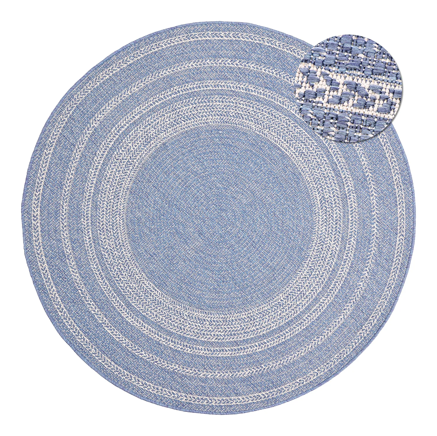 Tappeto rotondo - Indoor/Outdoor Angus (blu)