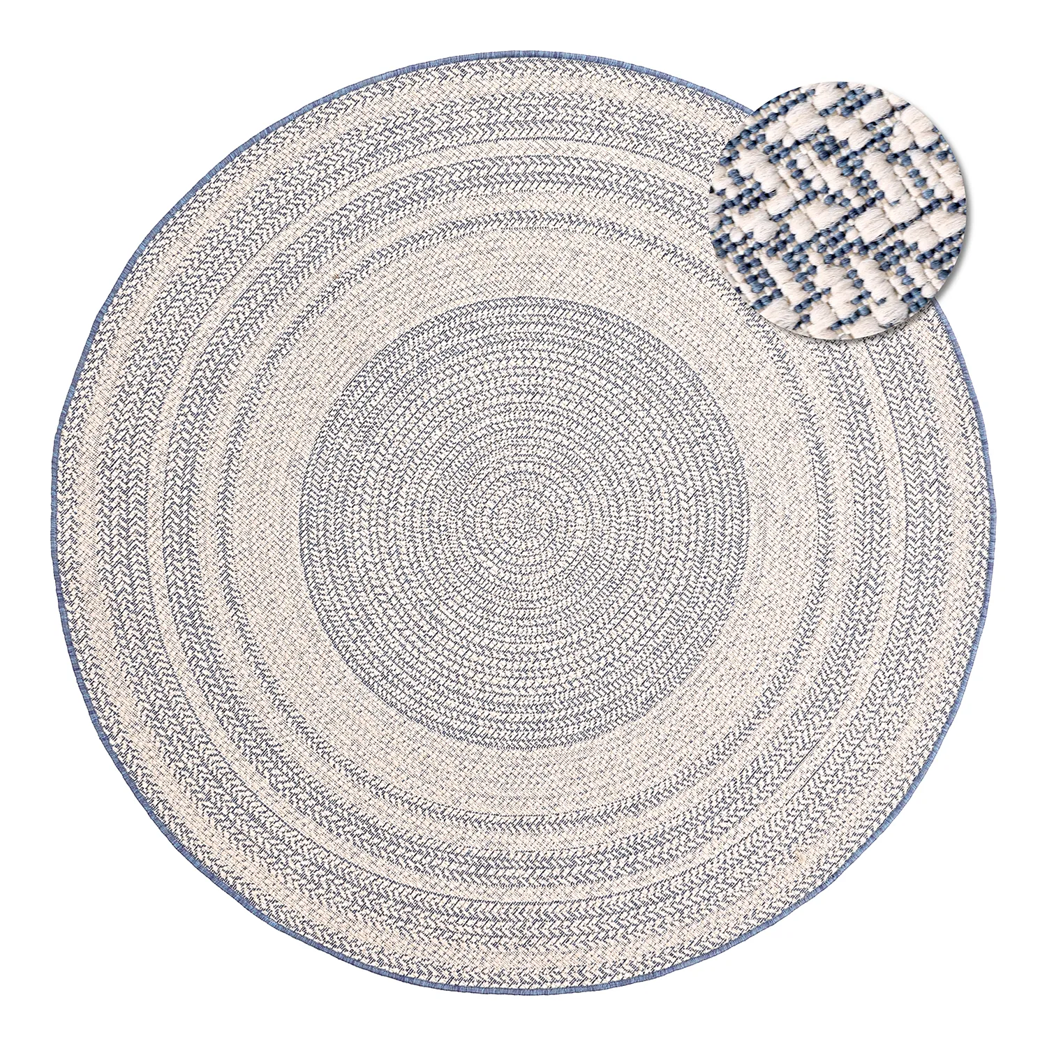 Tappeto rotondo - Indoor/Outdoor Angus (blu)