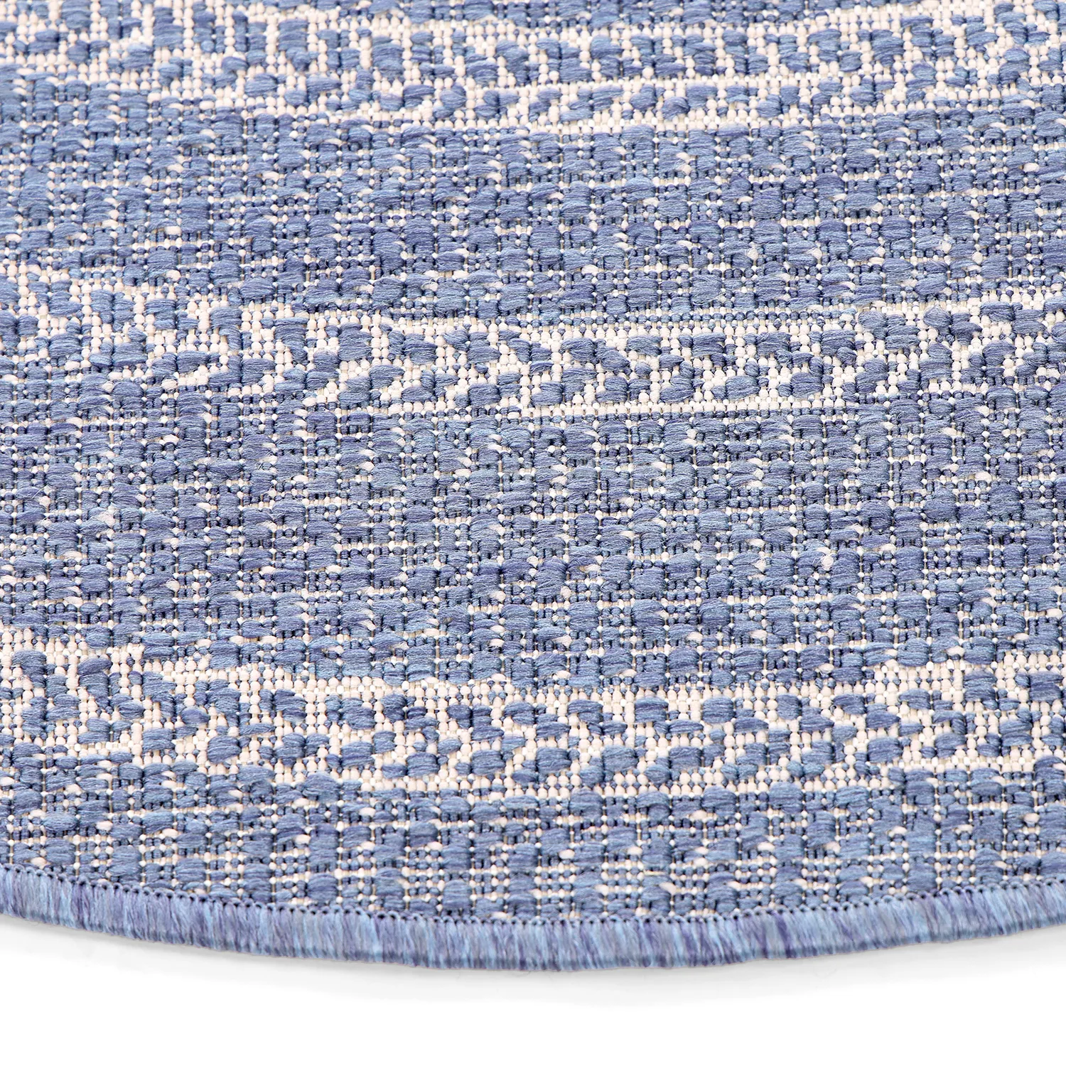 Tappeto rotondo - Indoor/Outdoor Angus (blu)