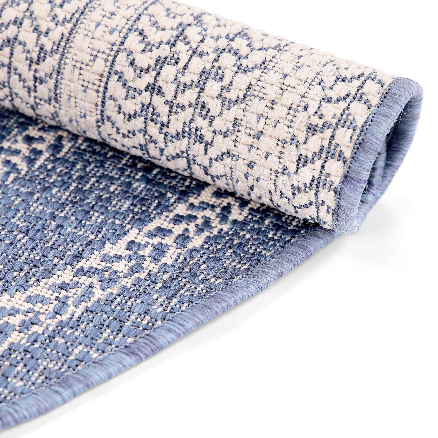 Tappeto rotondo - Indoor/Outdoor Angus (blu)