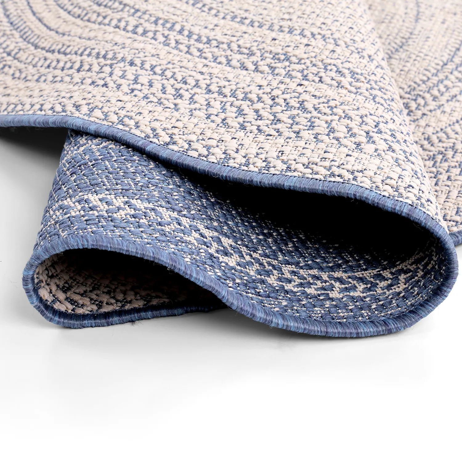 Tappeto rotondo - Indoor/Outdoor Angus (blu)