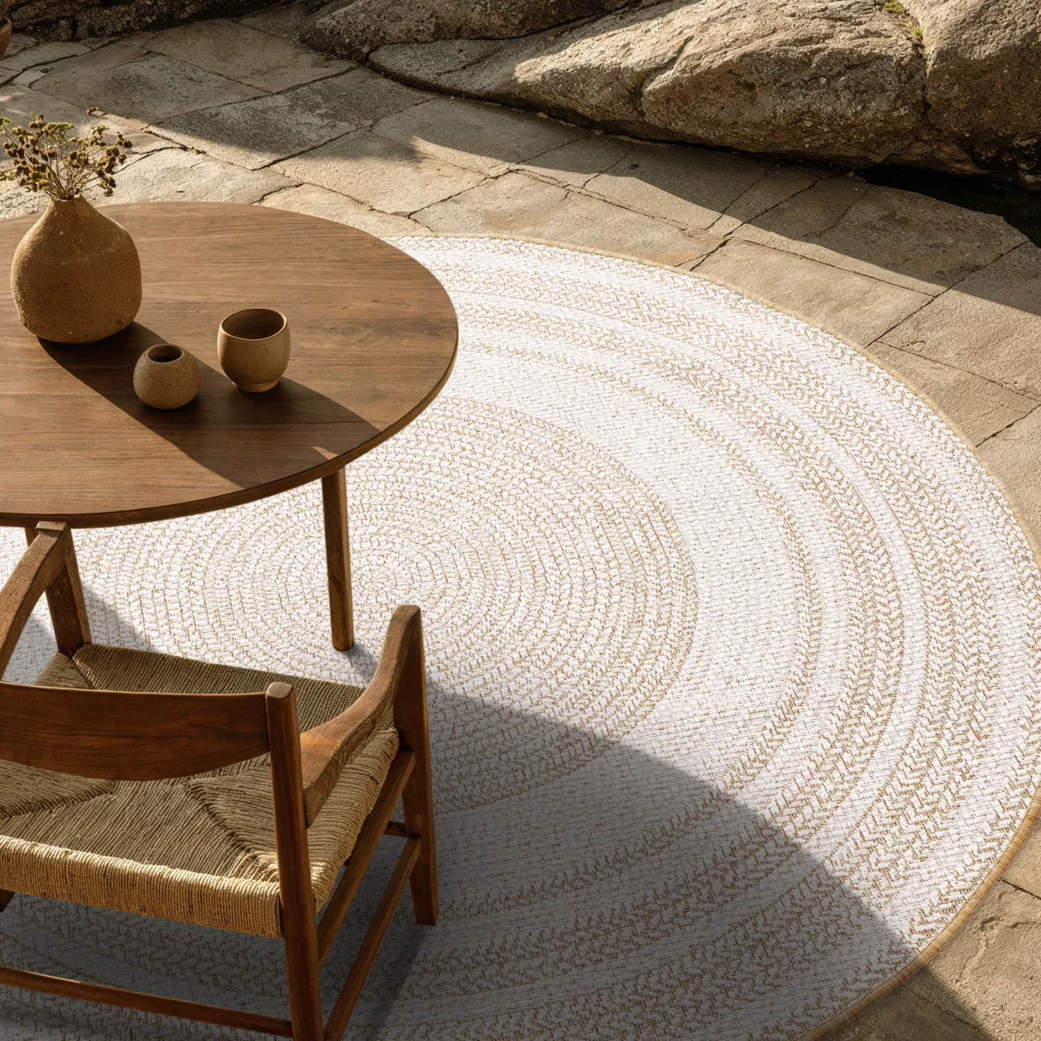 Tappeto rotondo - Indoor/Outdoor Angus (natura)