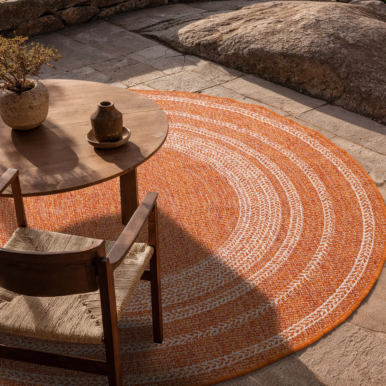 Tappeto rotondo - Indoor/Outdoor Angus (rosso)