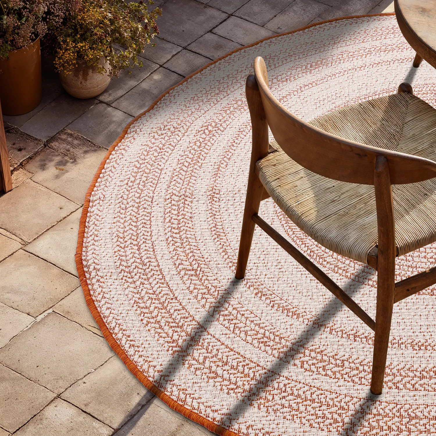Tappeto rotondo - Indoor/Outdoor Angus (rosso)