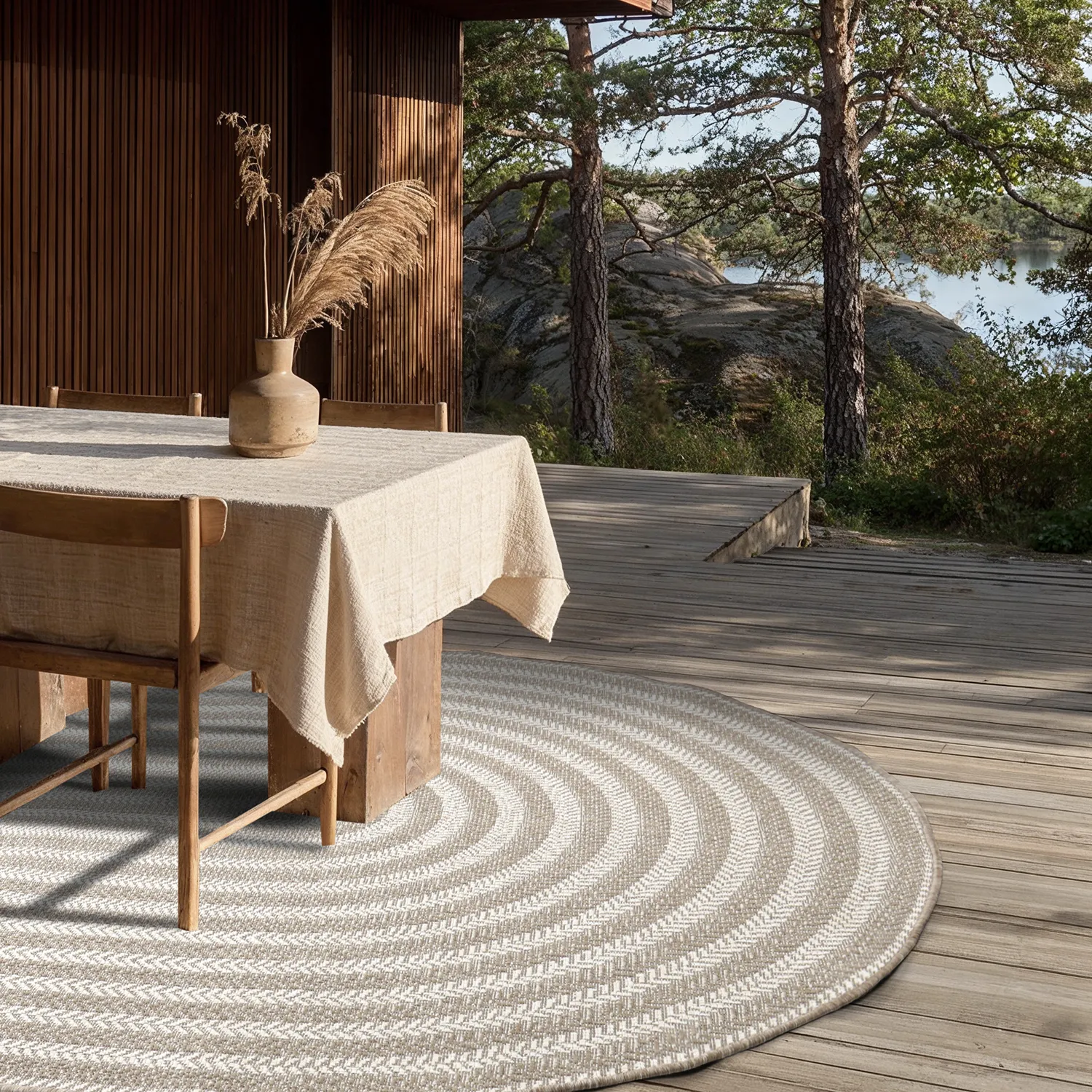 Tappeto ovale - Indoor/outdoor Leander (beige)