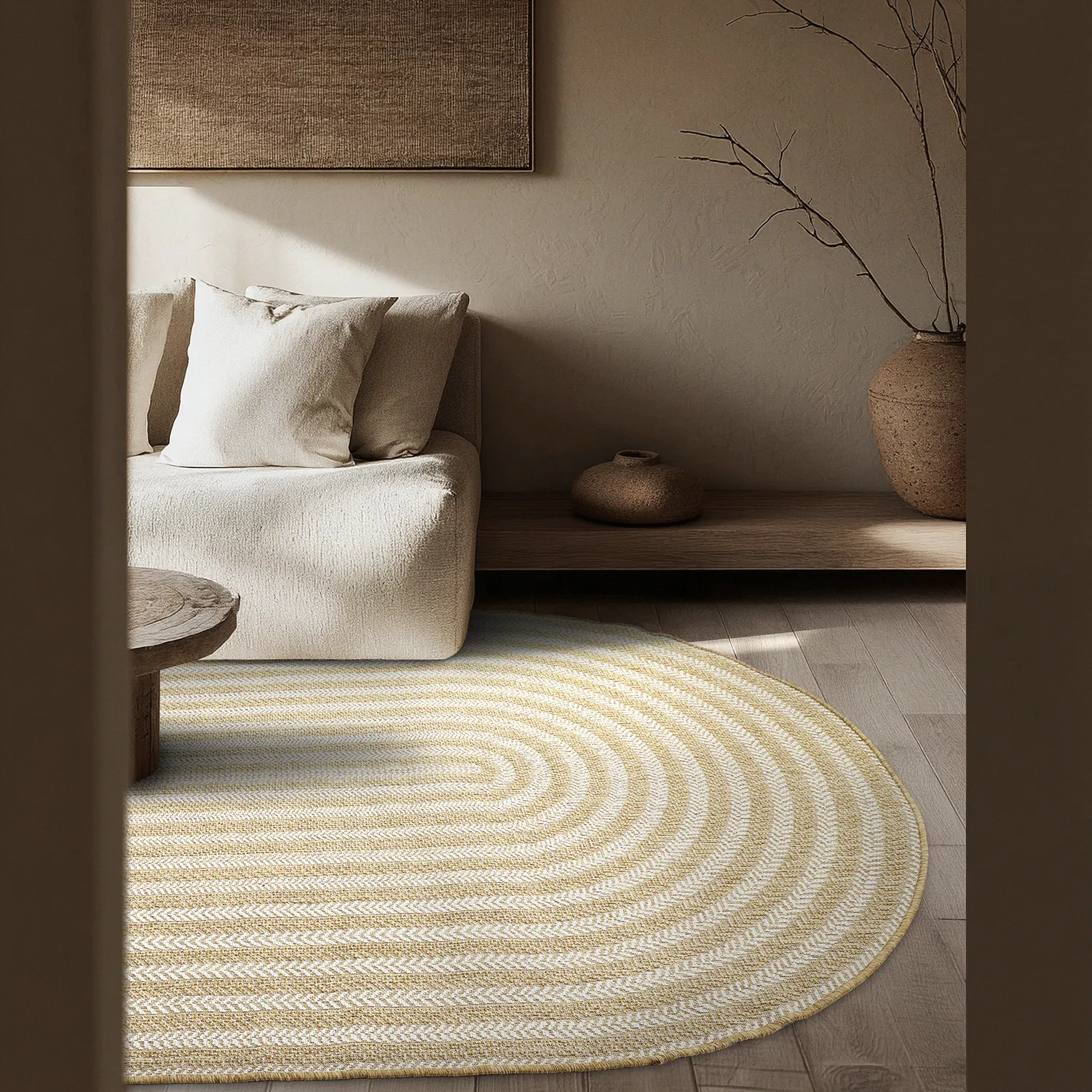 Tappeto ovale - Indoor/outdoor Leander (natura)